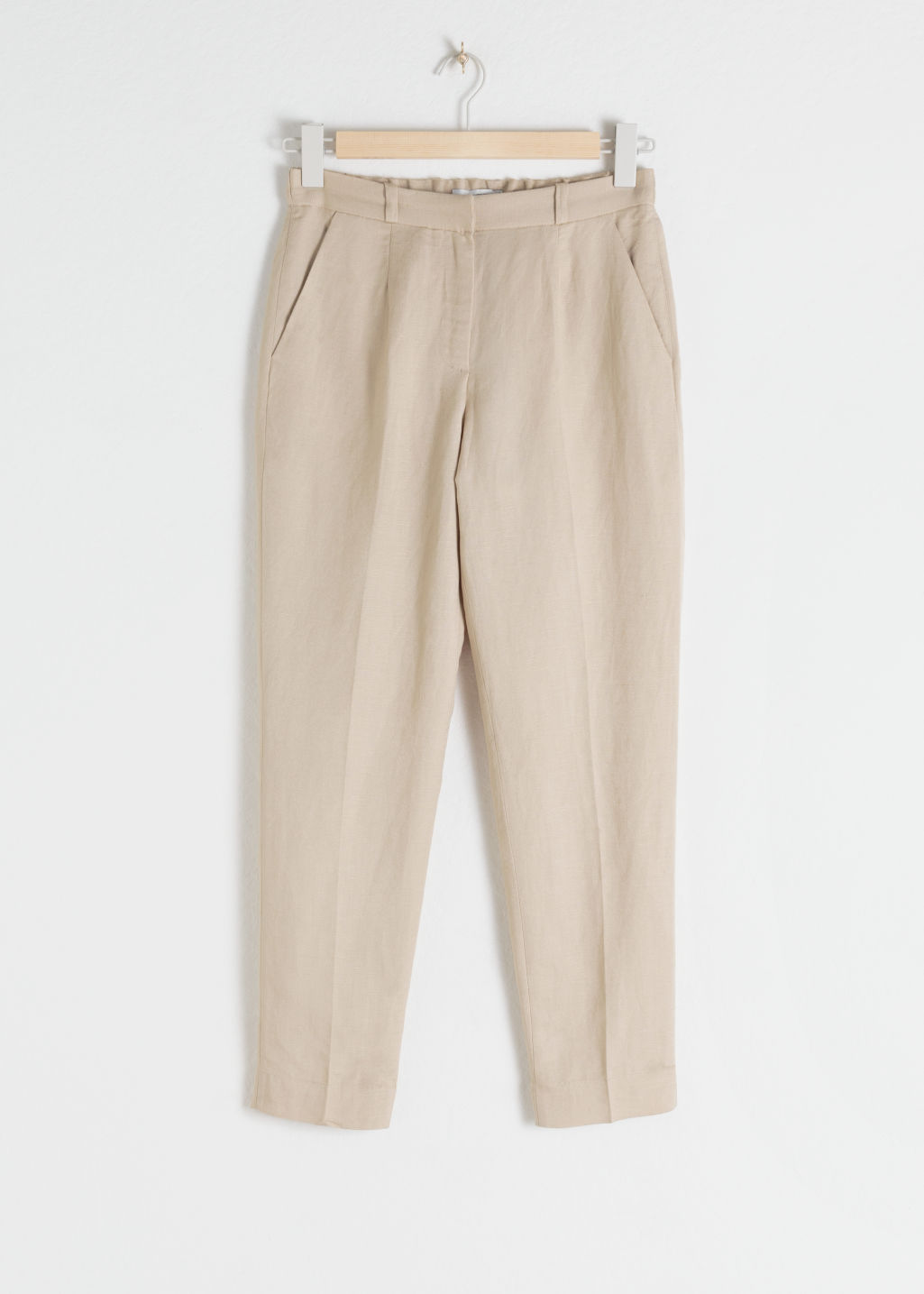 Tapered Cotton Trousers - Beige - Tailored Trousers - & Other Stories