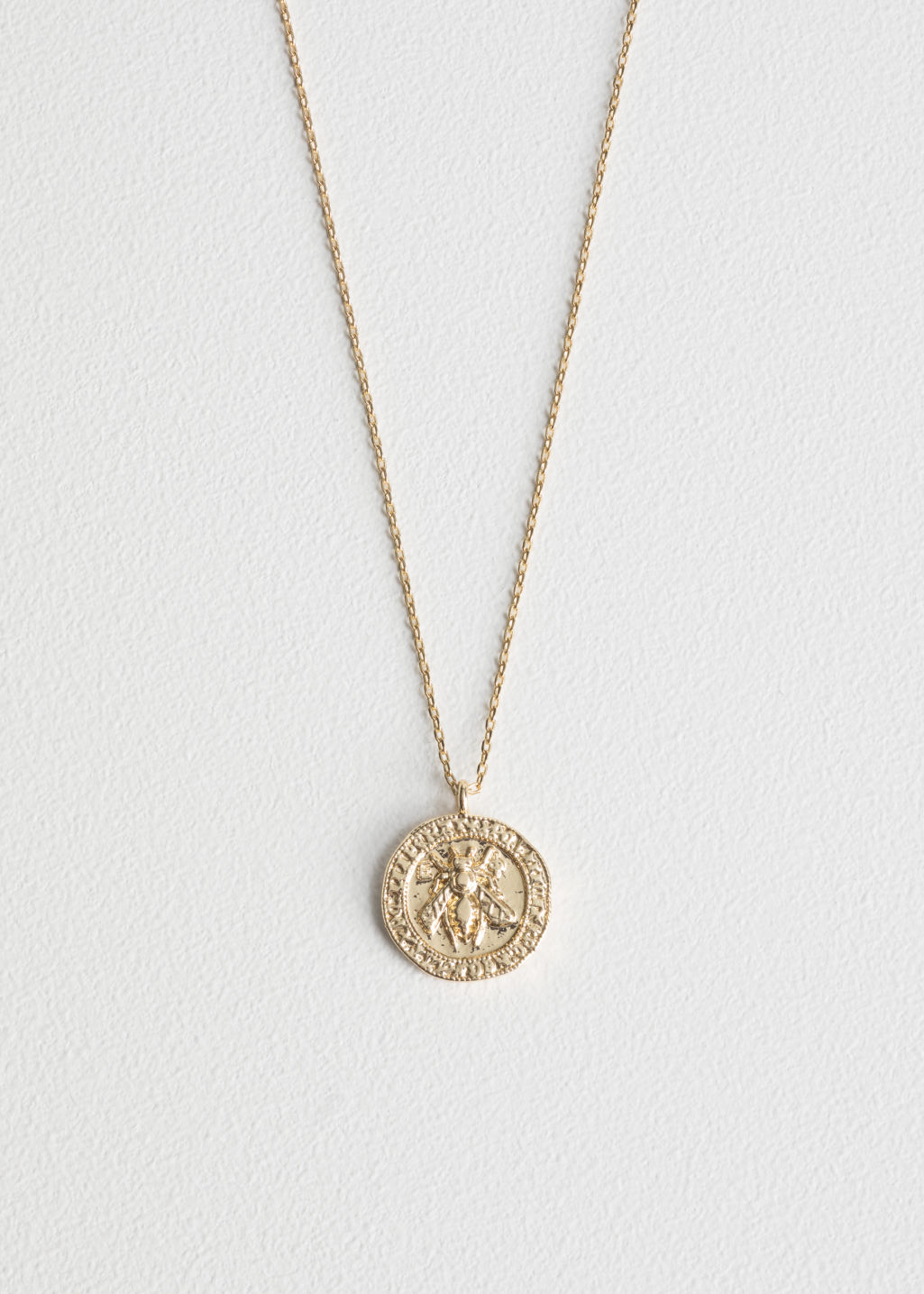 Bee Embossed Pendant Necklace - Gold - Necklaces - & Other Stories