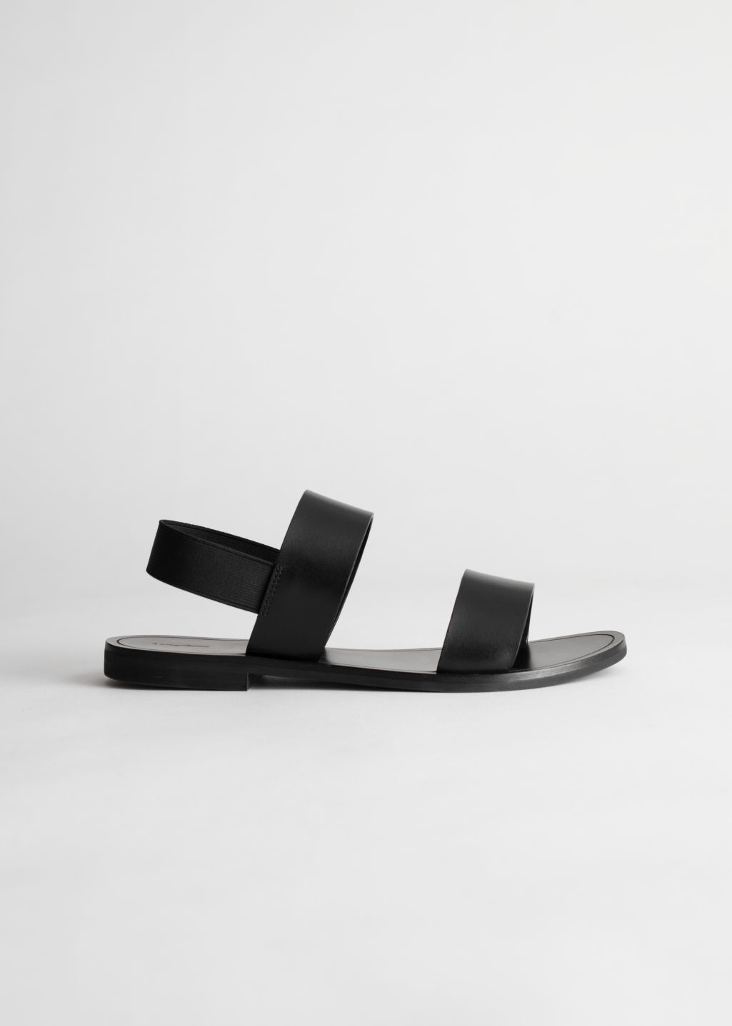 Slingback Strappy Leather Sandals - Black - Flats - & Other Stories