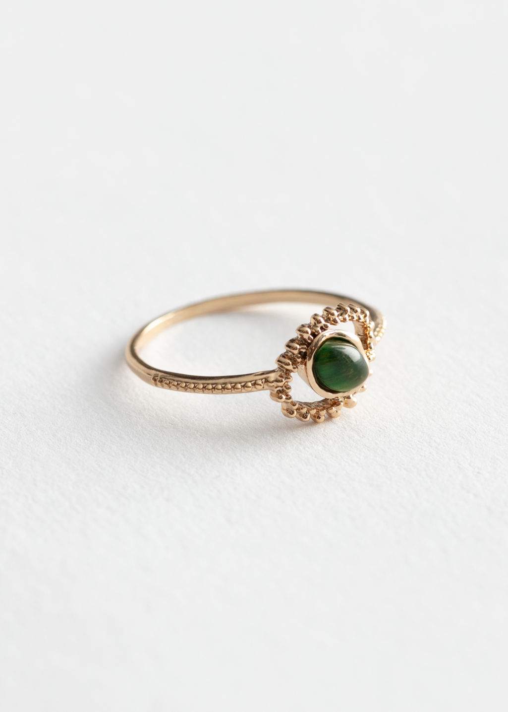 Eye Pendant Stone Ring - Green - Rings - & Other Stories