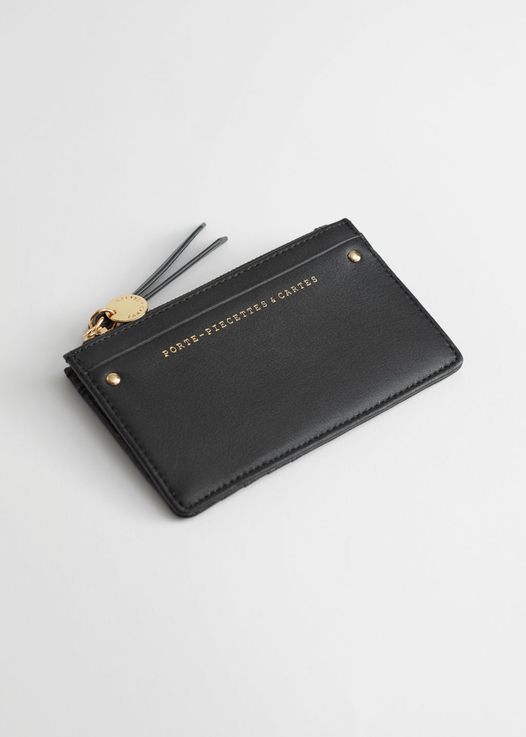 Smooth Leather Card Zip Wallet - Black - Wallets - & Other Stories