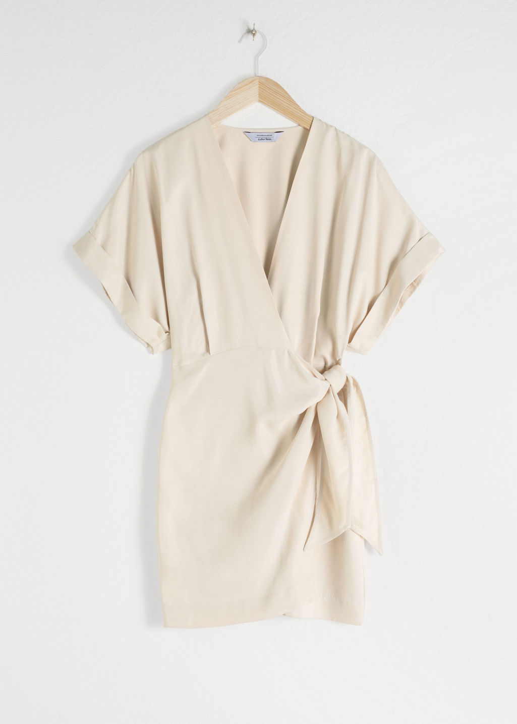Relaxed Wrap Mini Dress - Beige - Mini dresses - & Other Stories