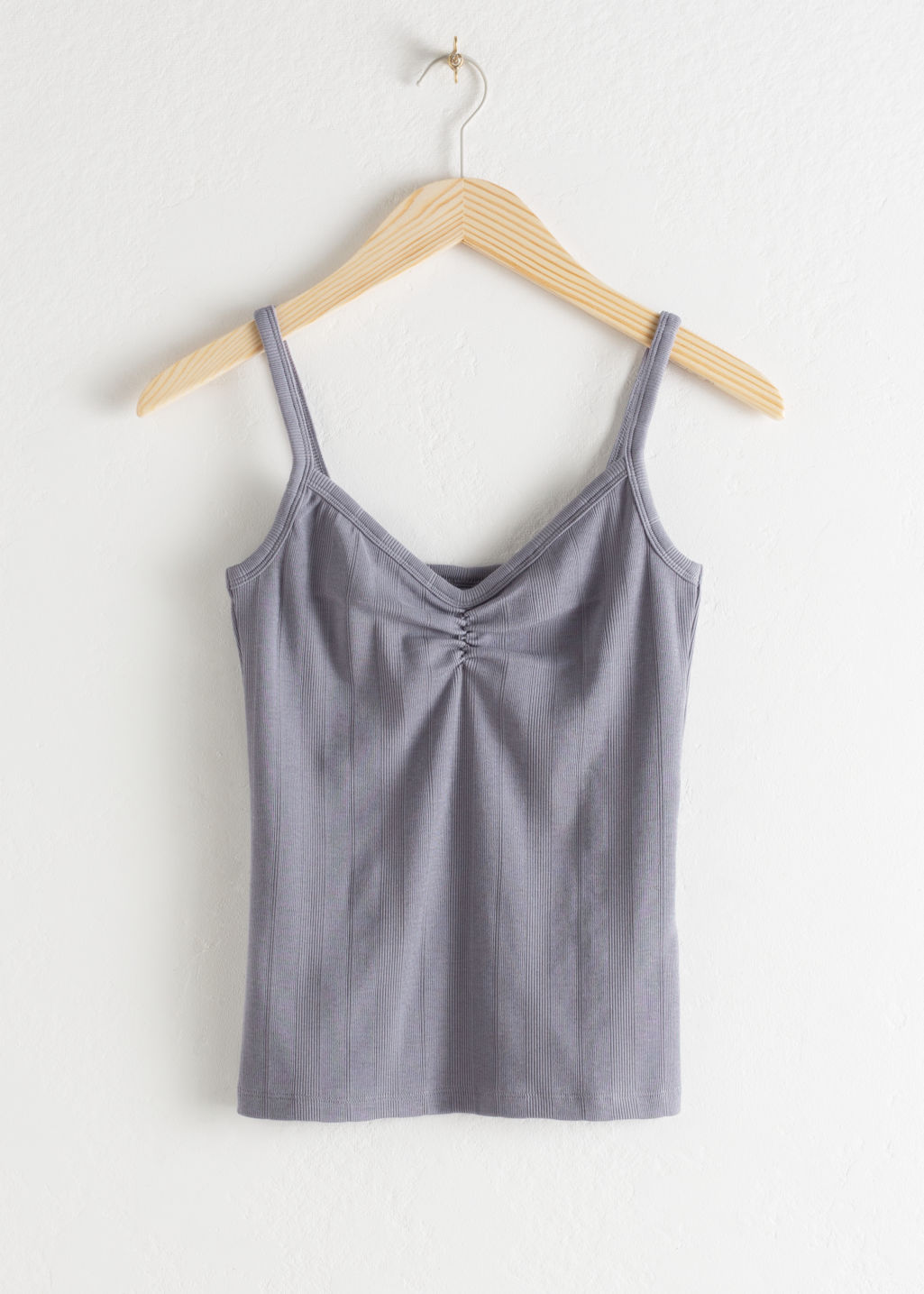 Stretch Cotton Tank Top - Grey Blue - Tanktops & Camisoles - & Other Stories