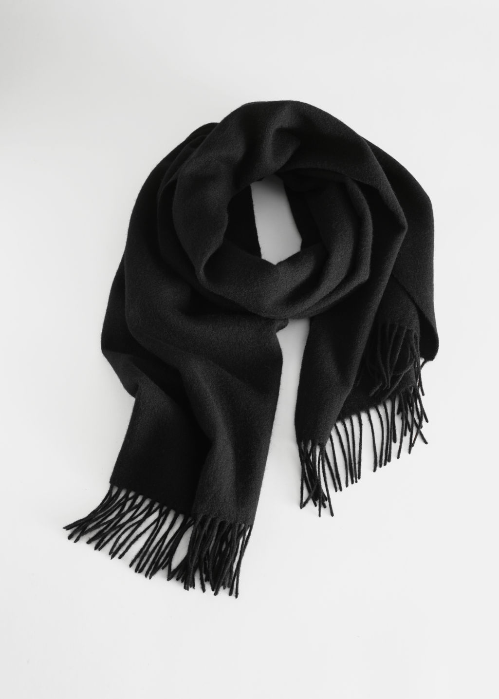 Wool Fringed Blanket Scarf - Black - Fall & Winterscarves - & Other Stories