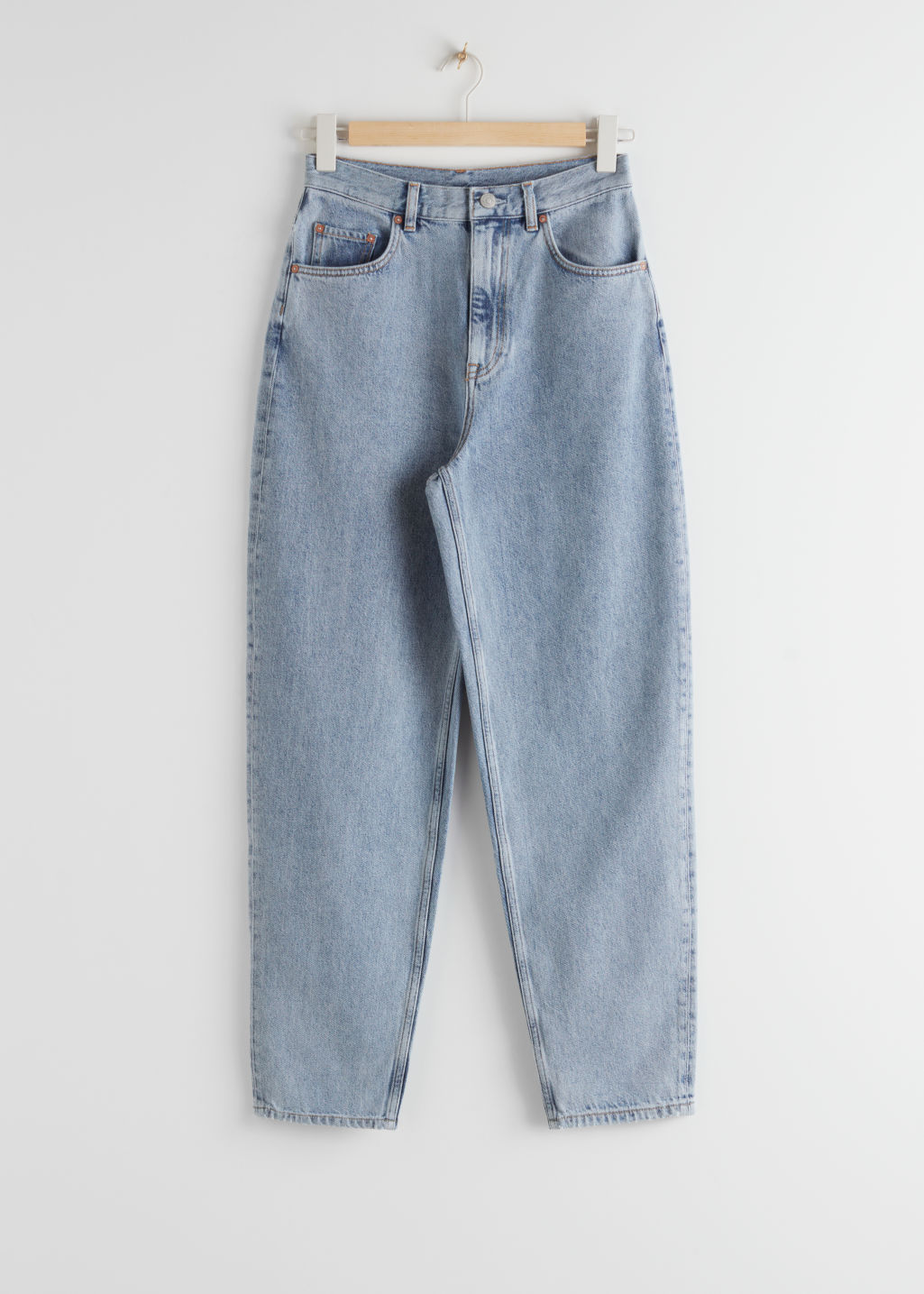 Tapered Cropped Mid Waist Jeans - Light Blue - Jeans - & Other Stories