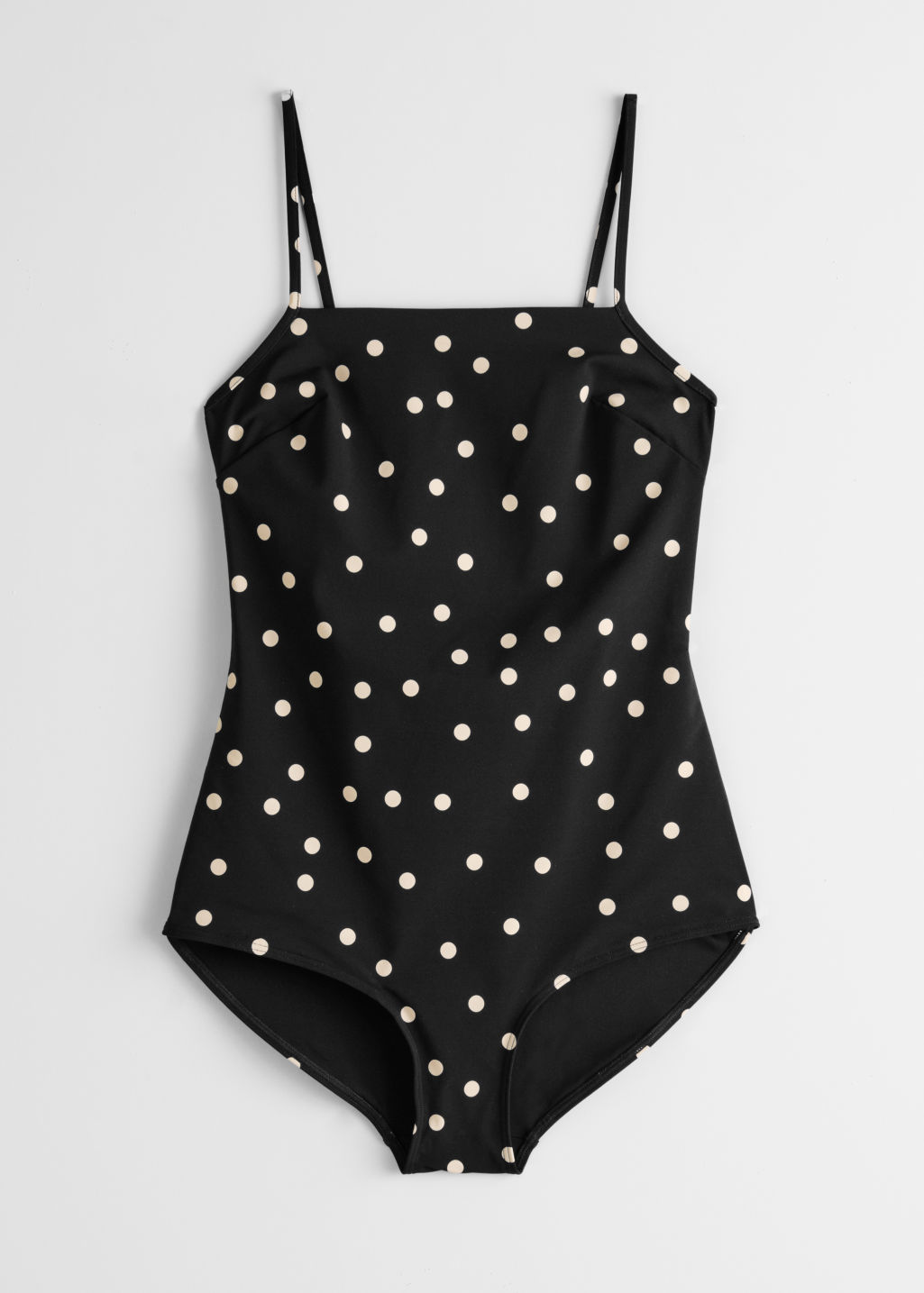 Square Neck Polka Dot Swimsuit - White Dots - Swimsuits - & Other Stories