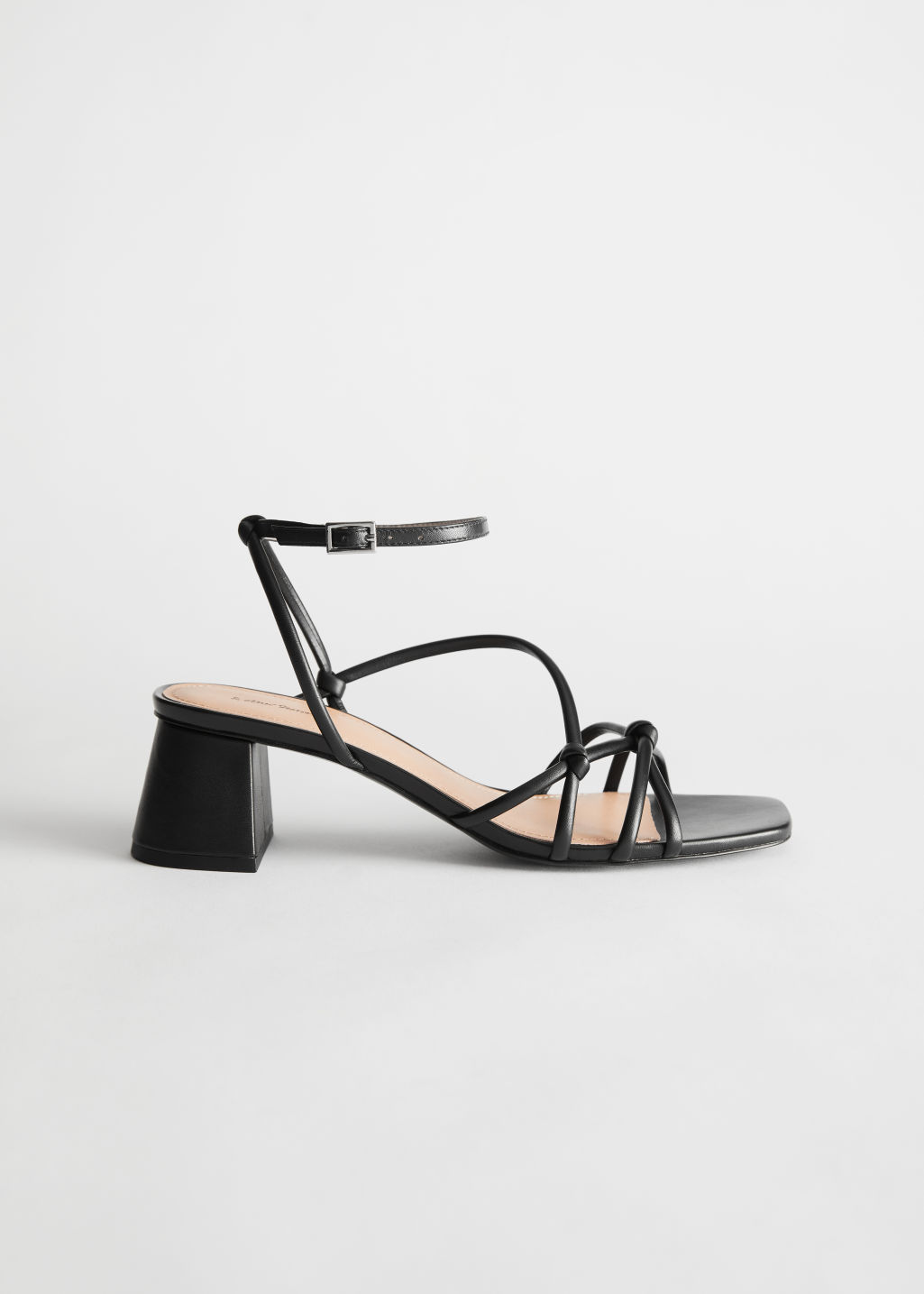 Strappy Leather Heeled Sandals - Black - Heeled sandals - & Other Stories