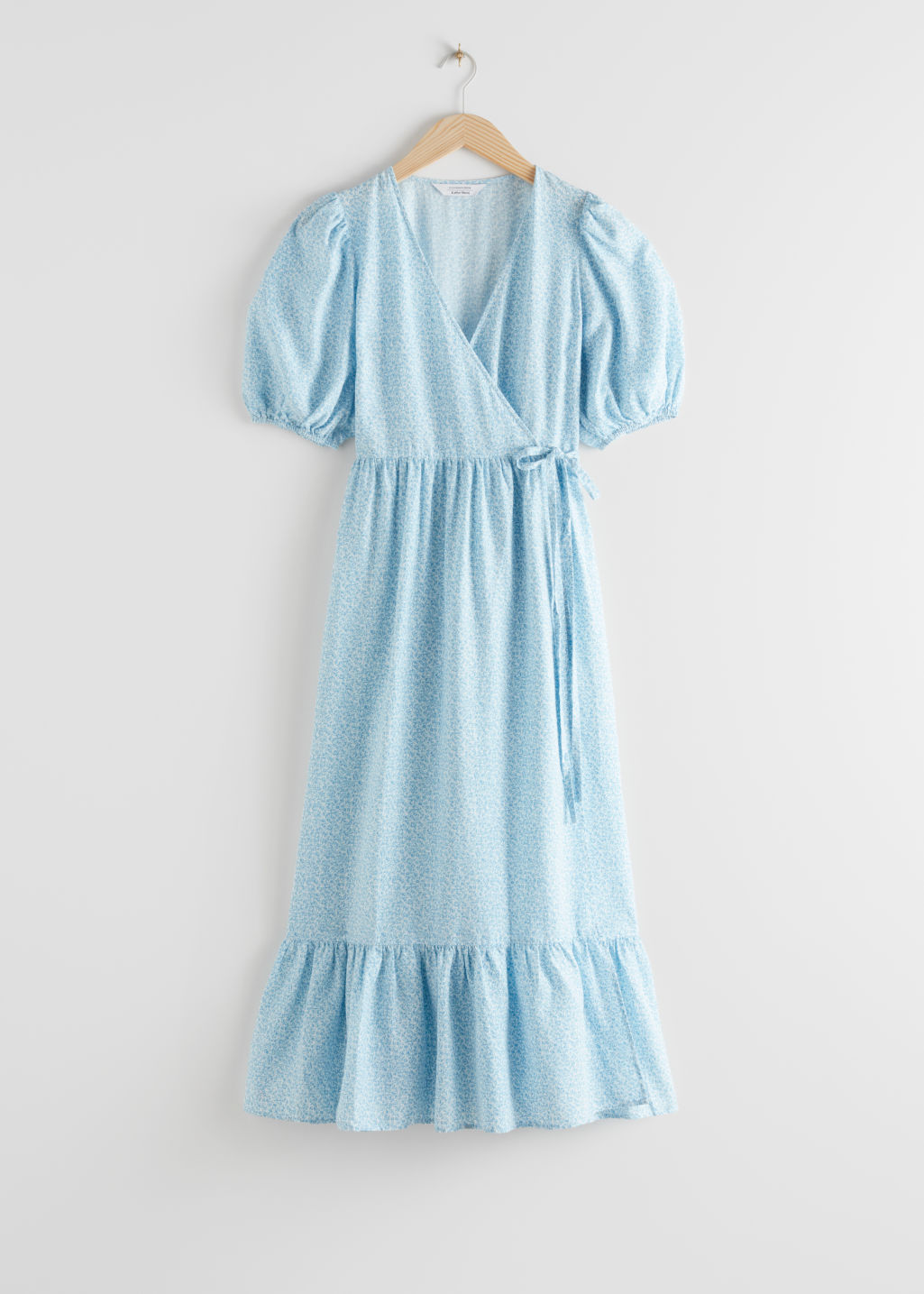 Puff Sleeve Wrap Maxi Dress - Blue Print - Maxi dresses - & Other Stories