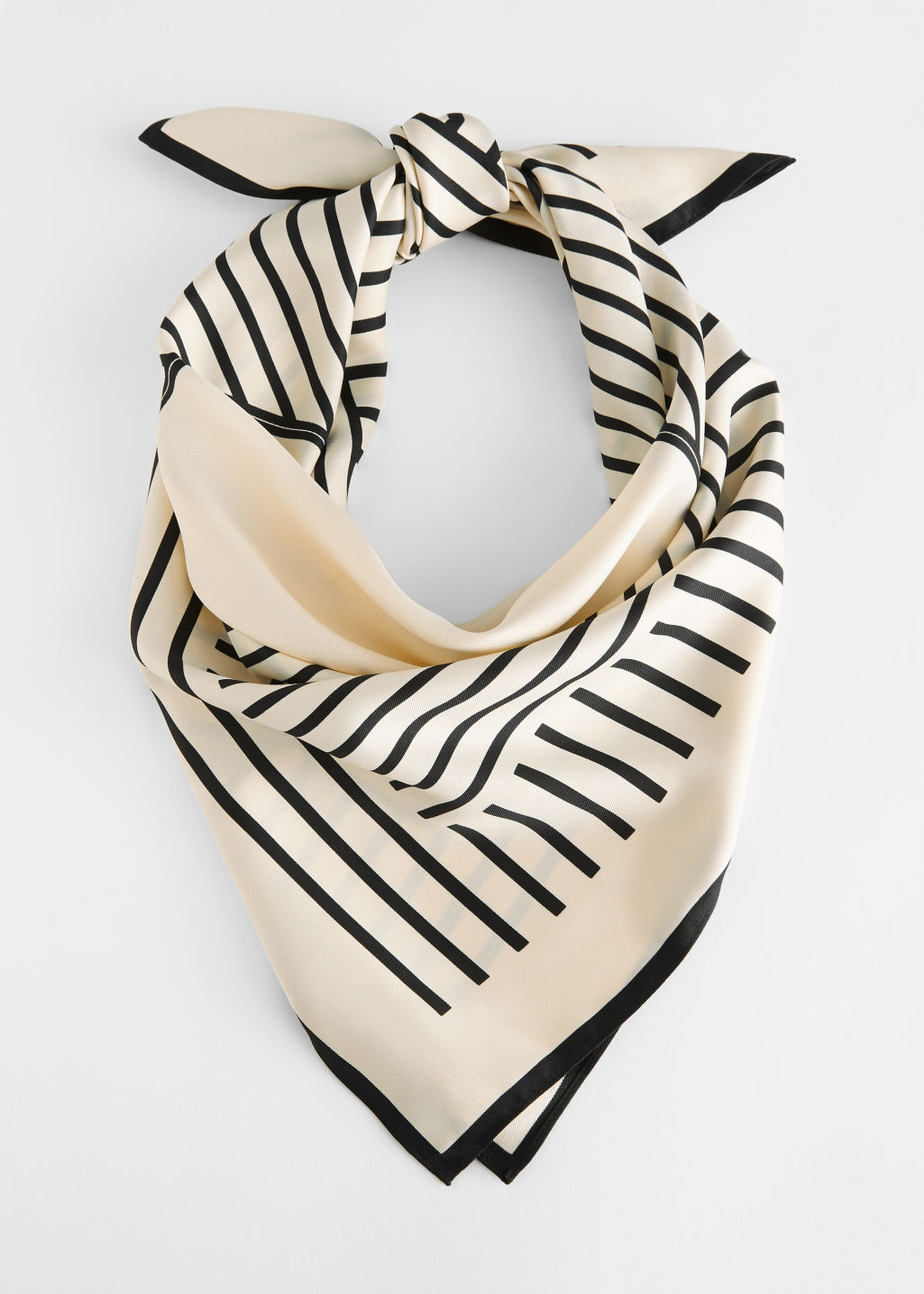 Striped Twill Scarf - Black Stripes - Lightweight scarves - & Other Stories