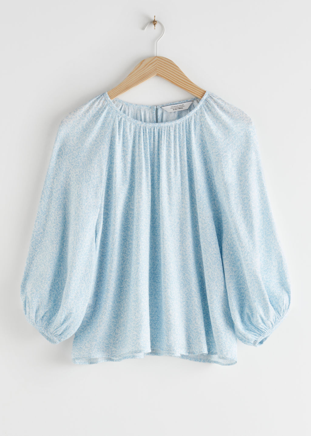 Voluminous Puff Sleeve Crepe Top - White - Tops - & Other Stories