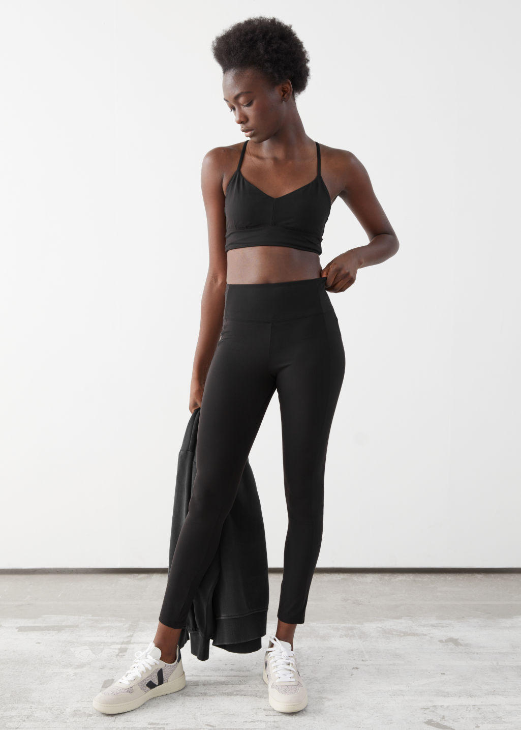 Quick-Dry Yoga Tights - Black - Slim Fit Trousers - & Other Stories