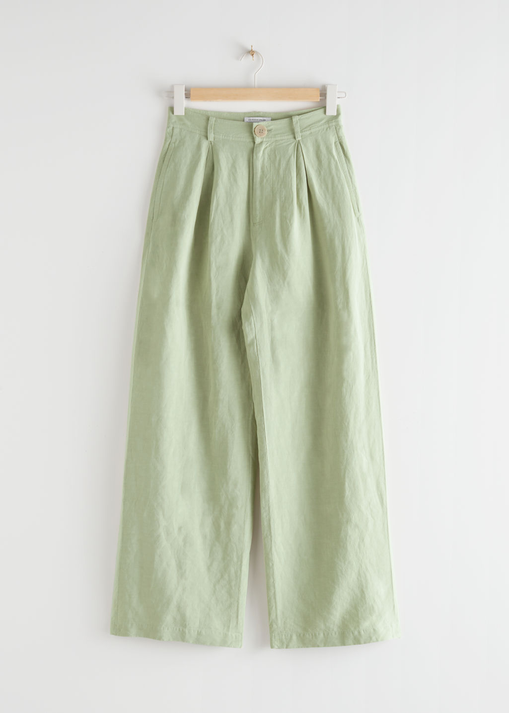 Pleated High Rise Wide Trousers - Green - Tailored Trousers - & Other Stories