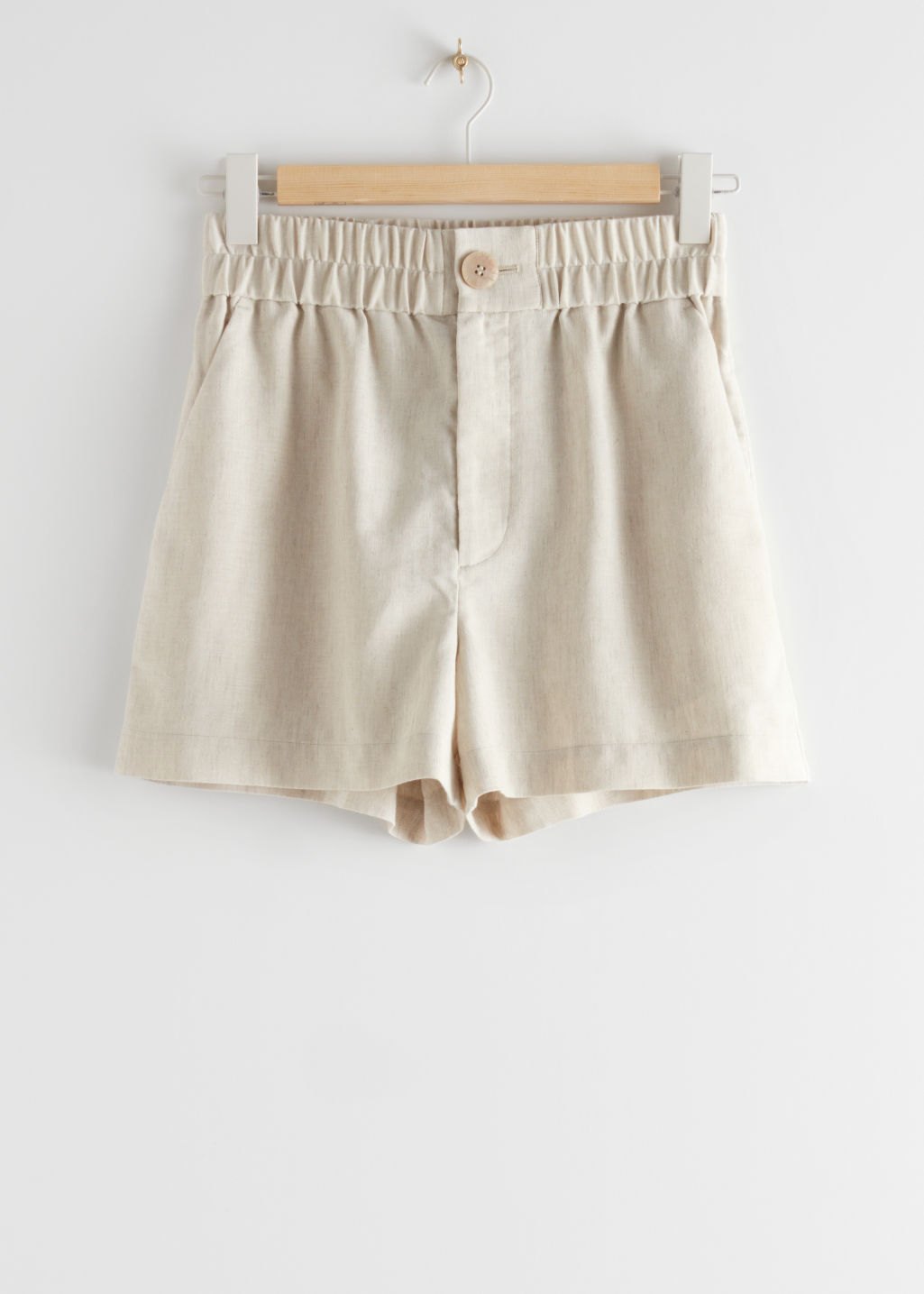 Relaxed Linen Blend Shorts - Beige - Shorts - & Other Stories