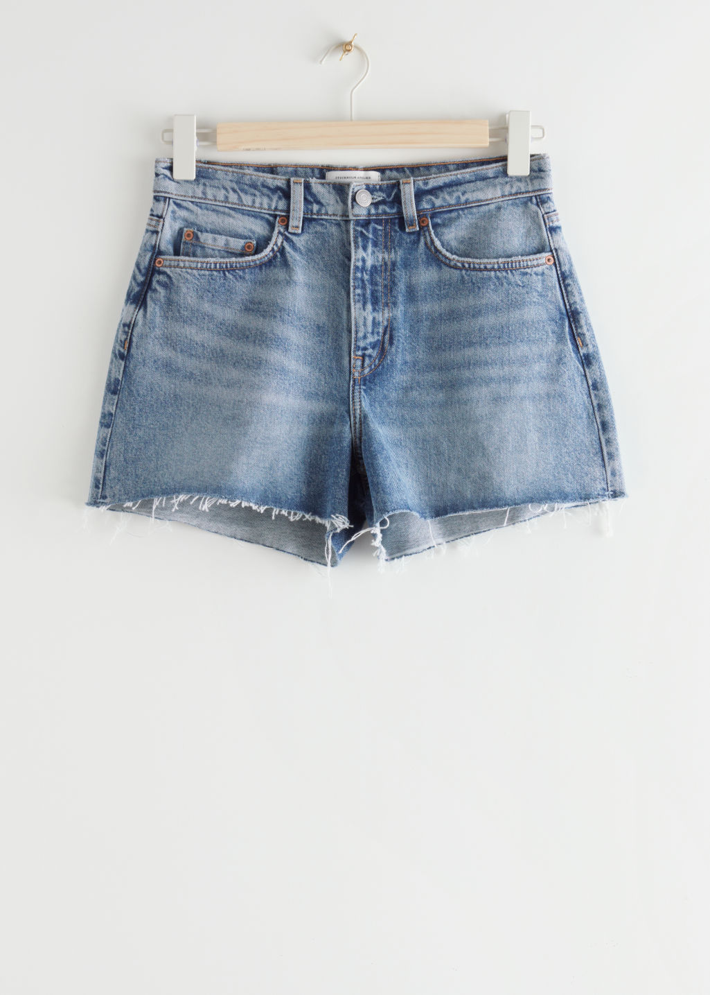 High Waist Cut Off Jeans Shorts - Grey - Shorts - & Other Stories