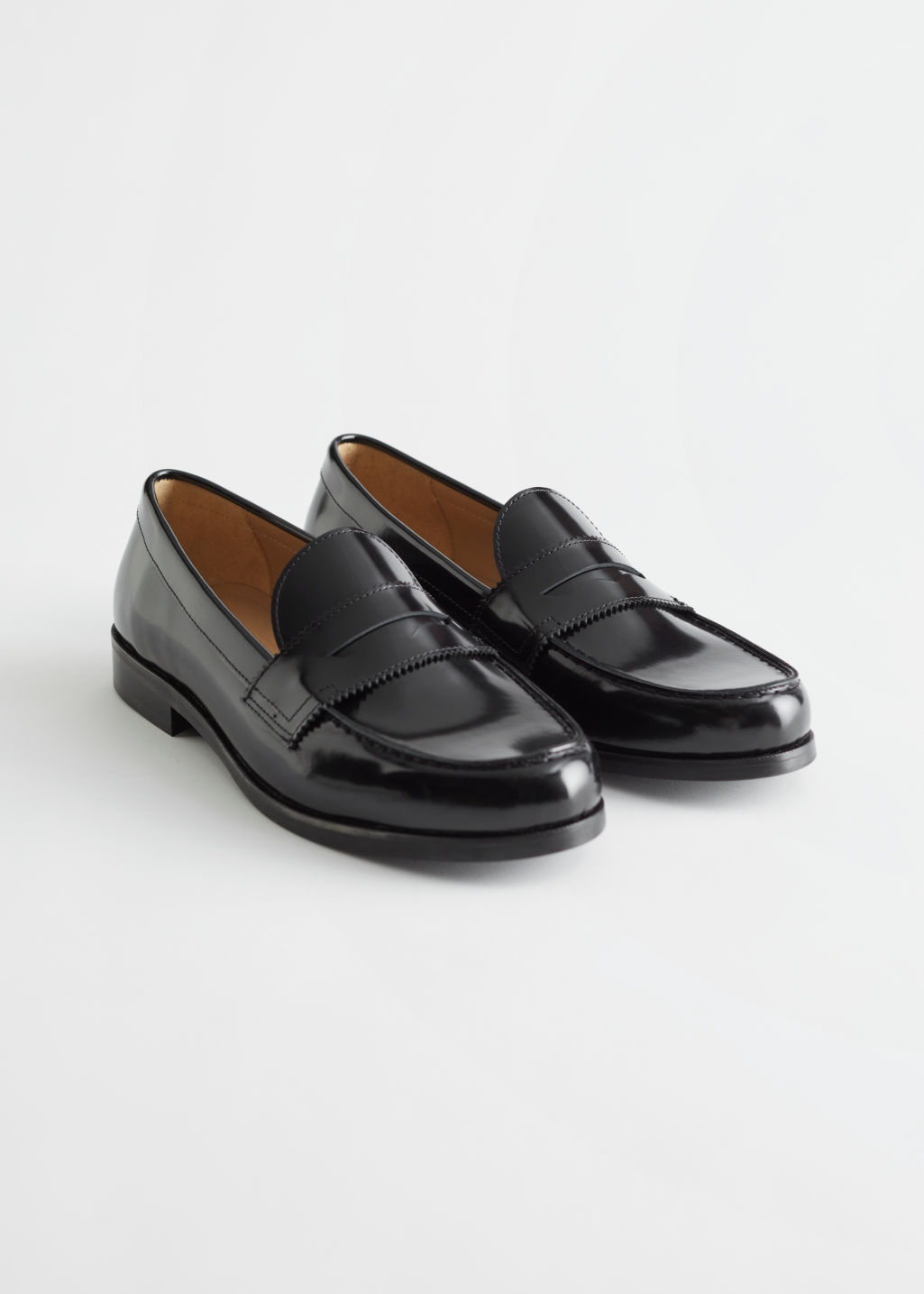 Leather Penny Loafers - Black - Loafers - & Other Stories