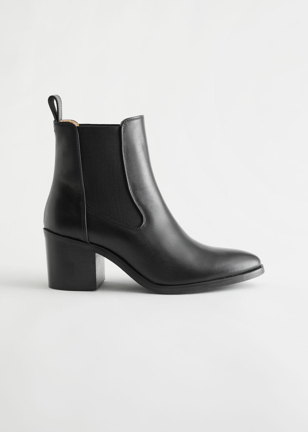 Heeled Leather Chelsea Boots - Black - Chelseaboots - & Other Stories