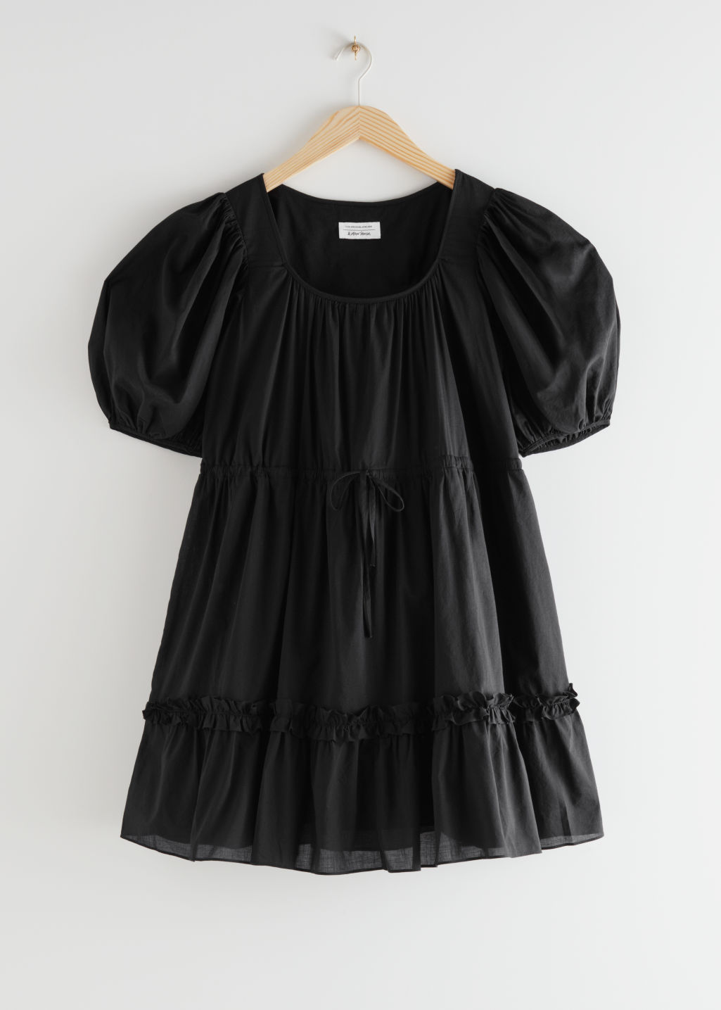 Voluminous Puff Sleeve Mini Dress - Black - Mini dresses - & Other Stories