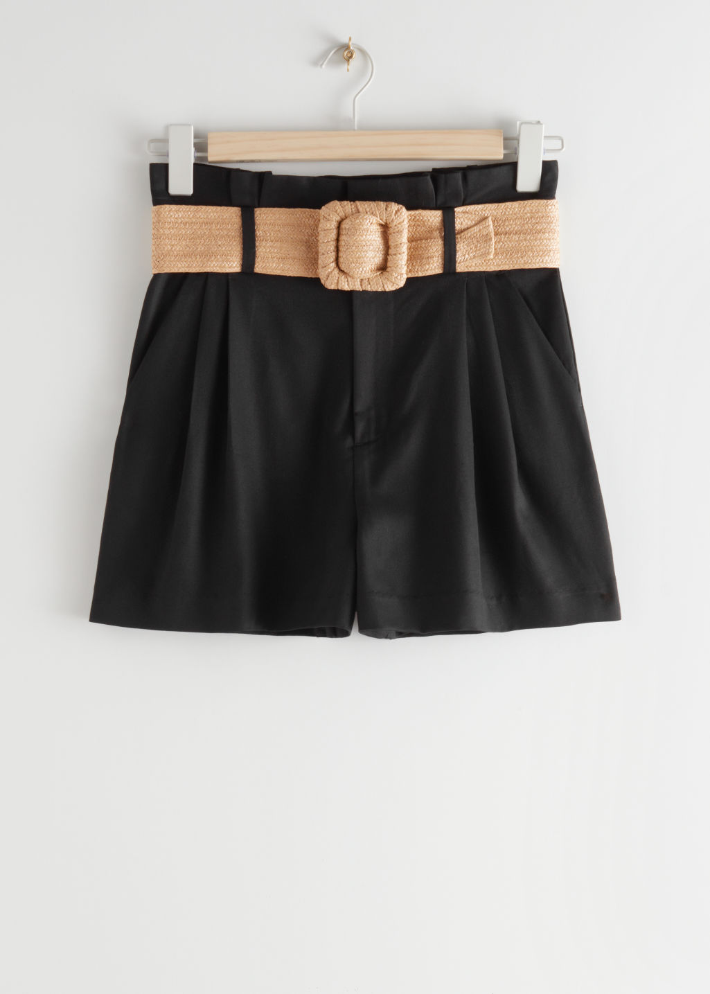 High Paperbag Waist Shorts - Black - Shorts - & Other Stories
