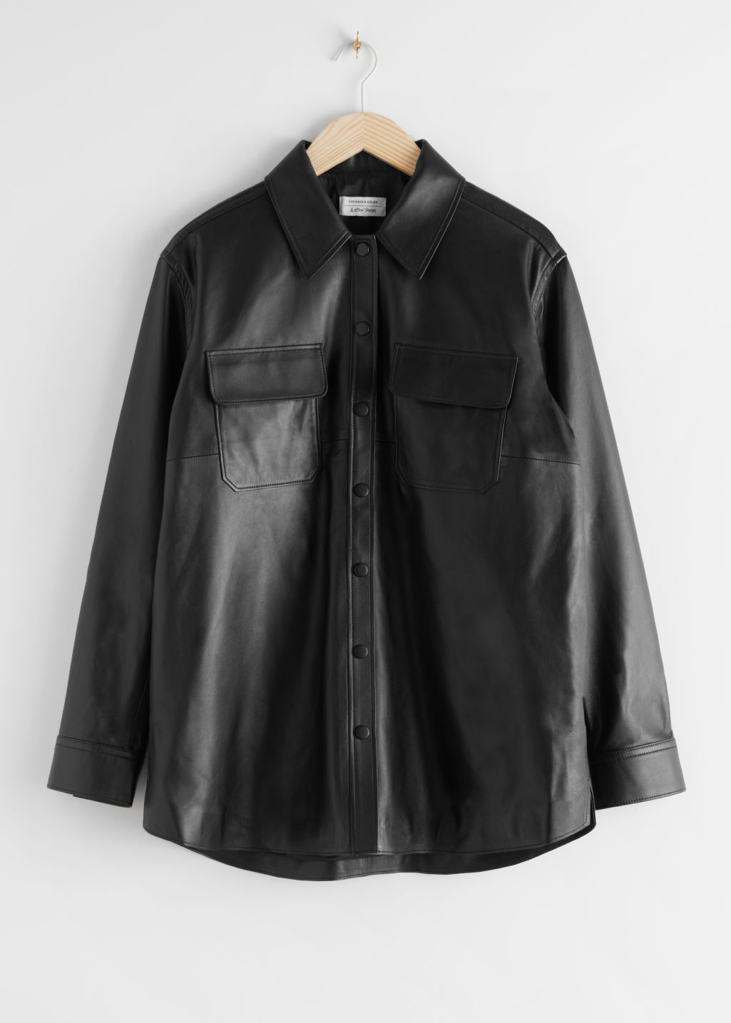 Relaxed Leather Shirt - Black - Shirts - & Other Stories