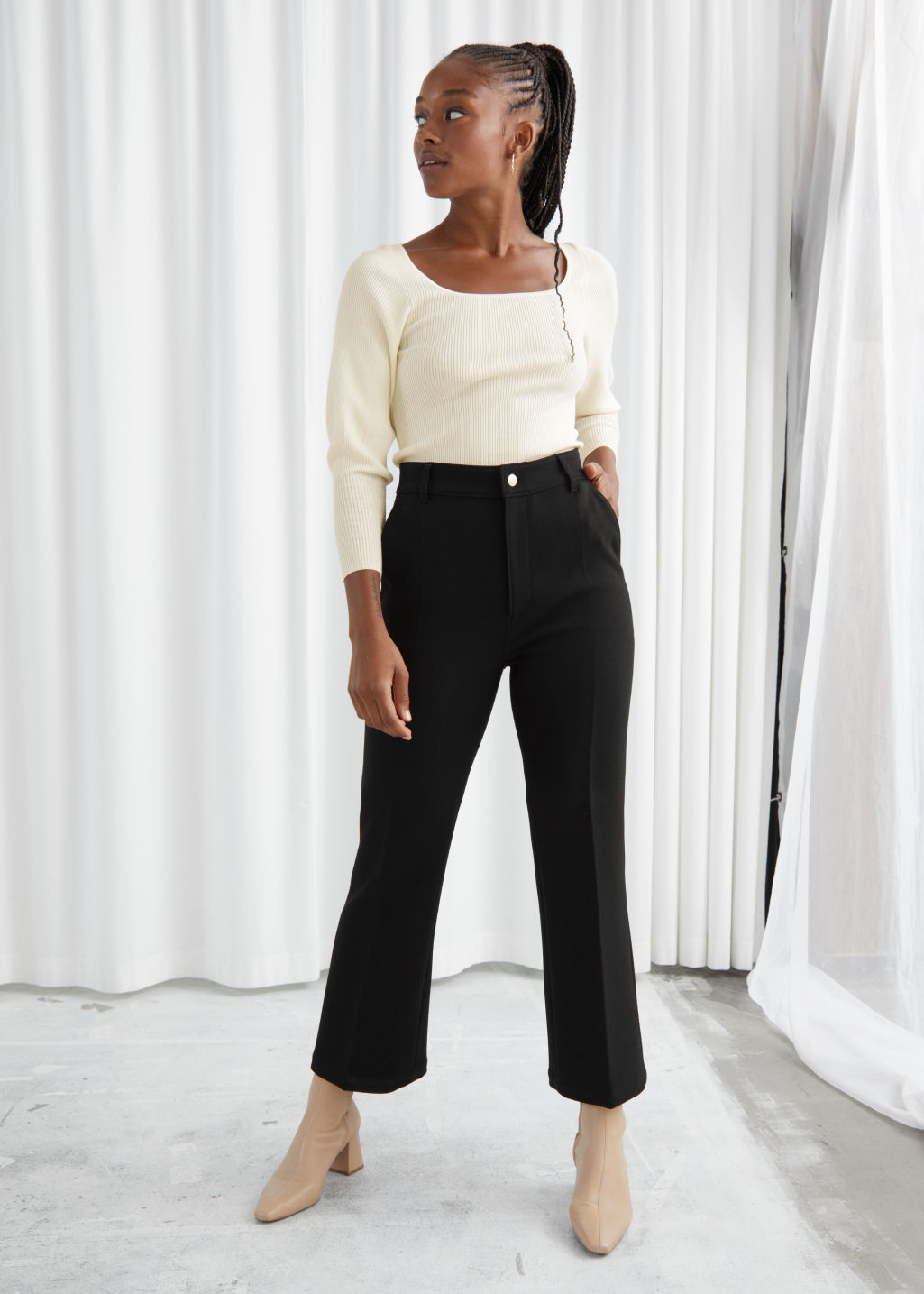 Tailored Press Crease Trousers - Light Yellow - Trousers - & Other Stories