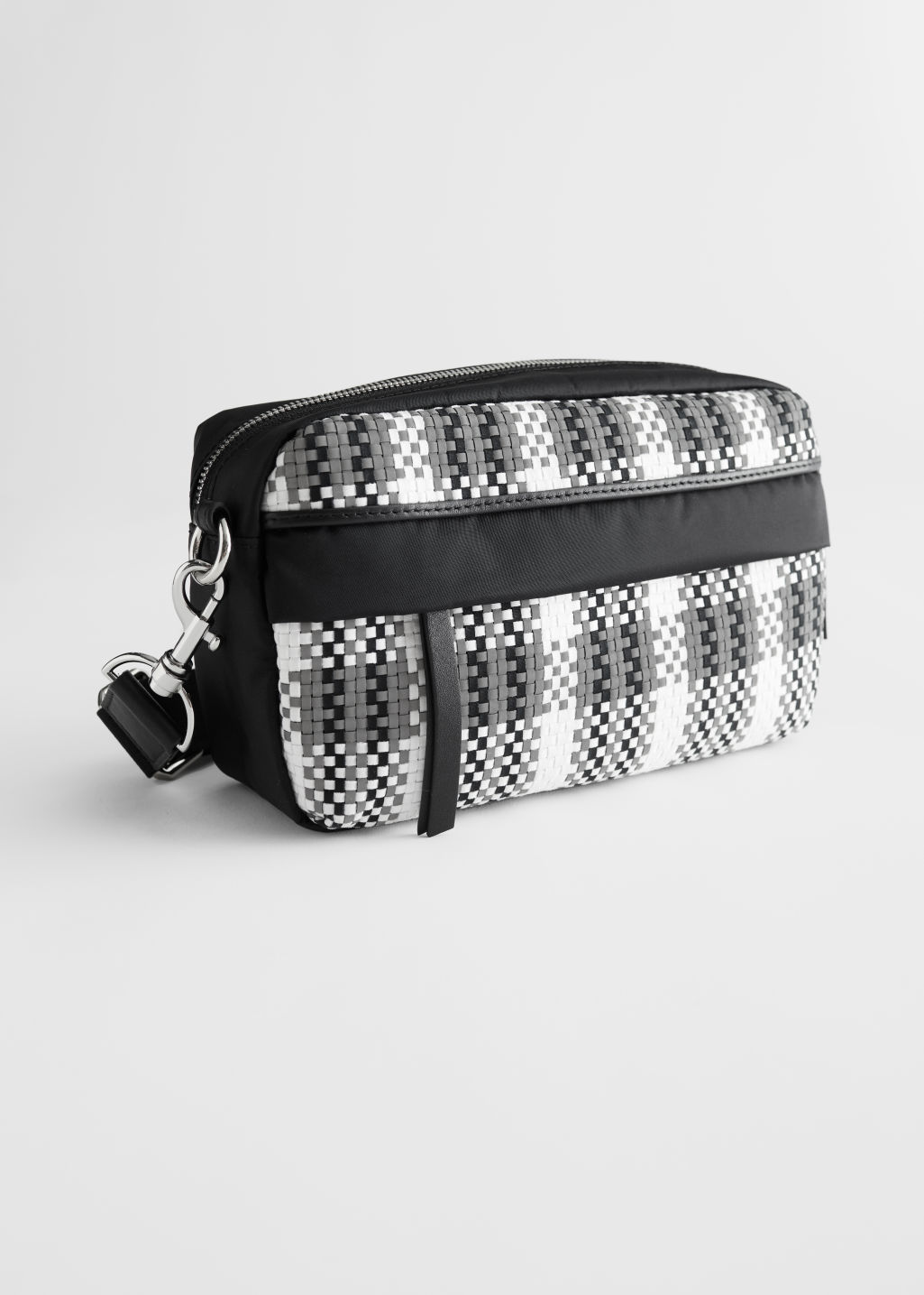 Braided Nylon Crossbody Bag - Black / Grey - Shoulderbags - & Other Stories