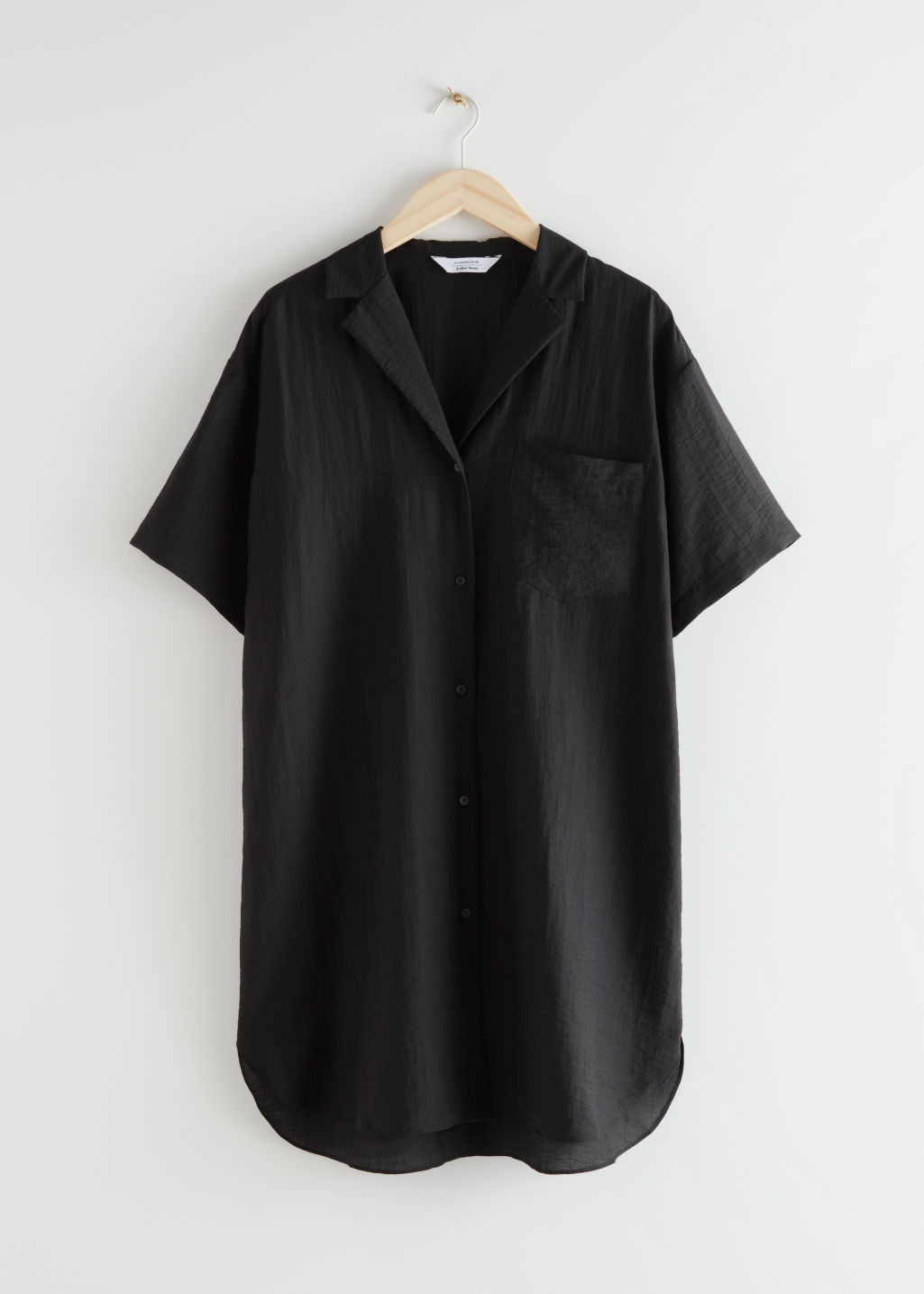 Relaxed Shirt Mini Dress - Black - Mini dresses - & Other Stories