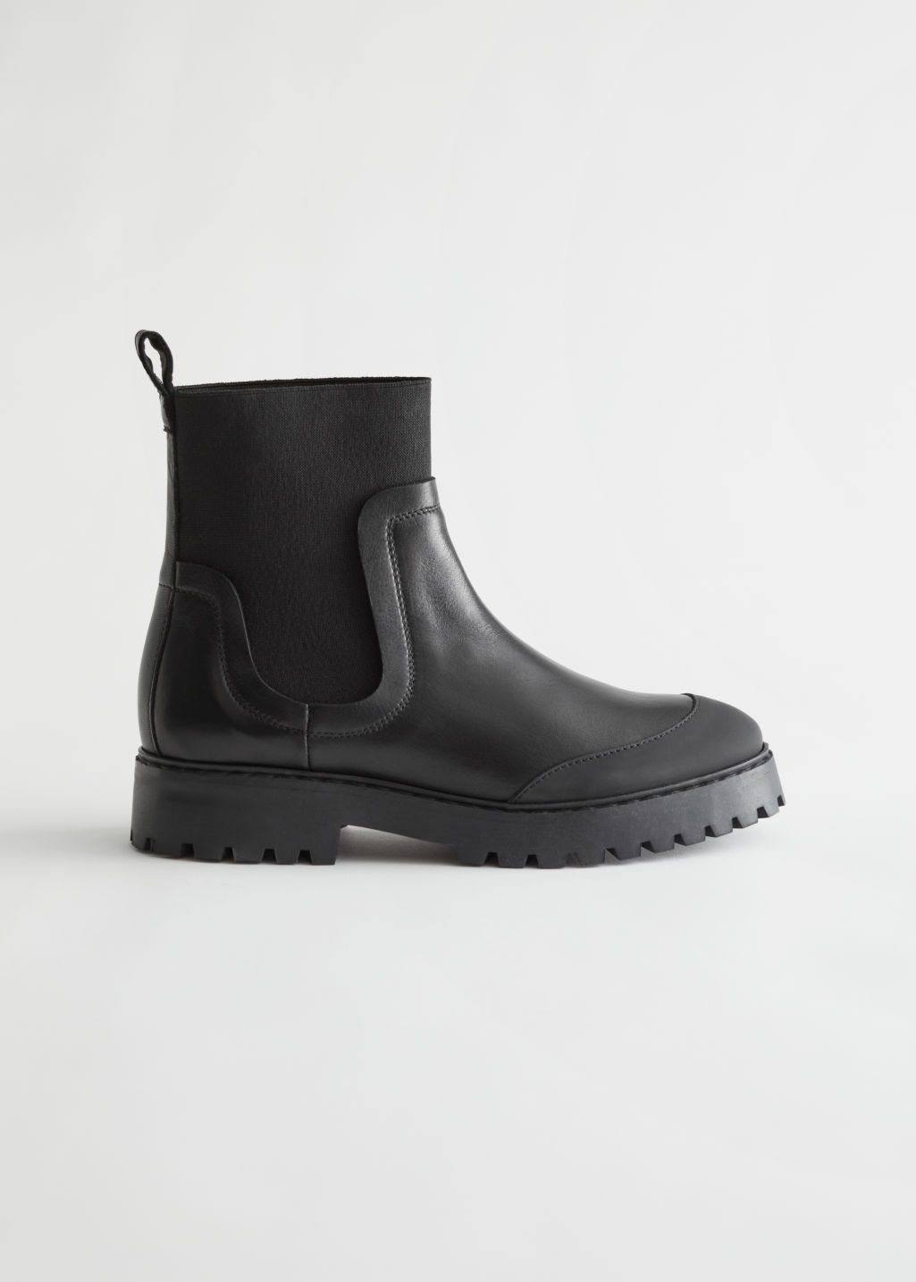 Elasticated Leather Chelsea Boots - Dark Green - Chelseaboots - & Other Stories