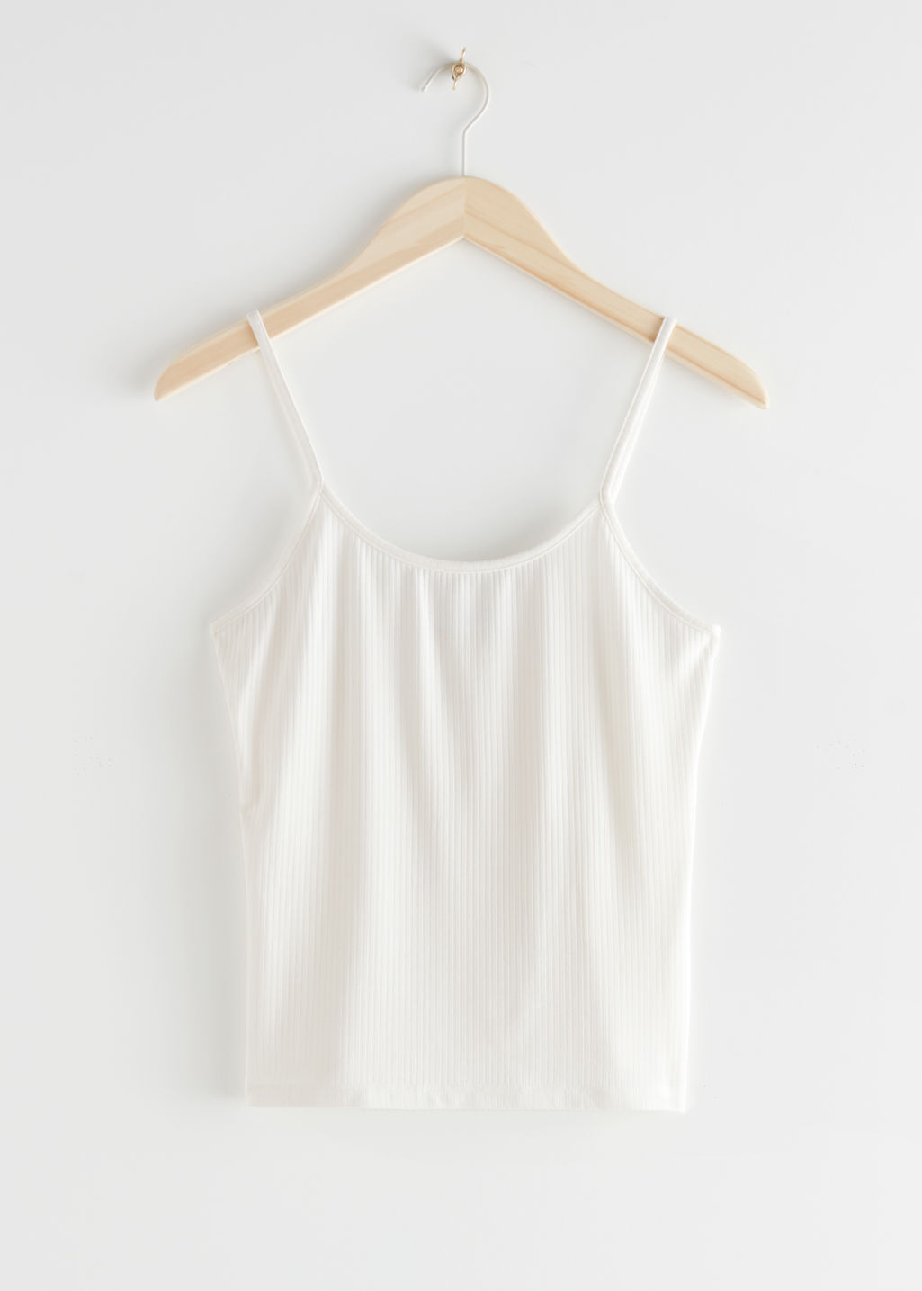 Ribbed Strap Top - Beige - Tanktops & Camisoles - & Other Stories