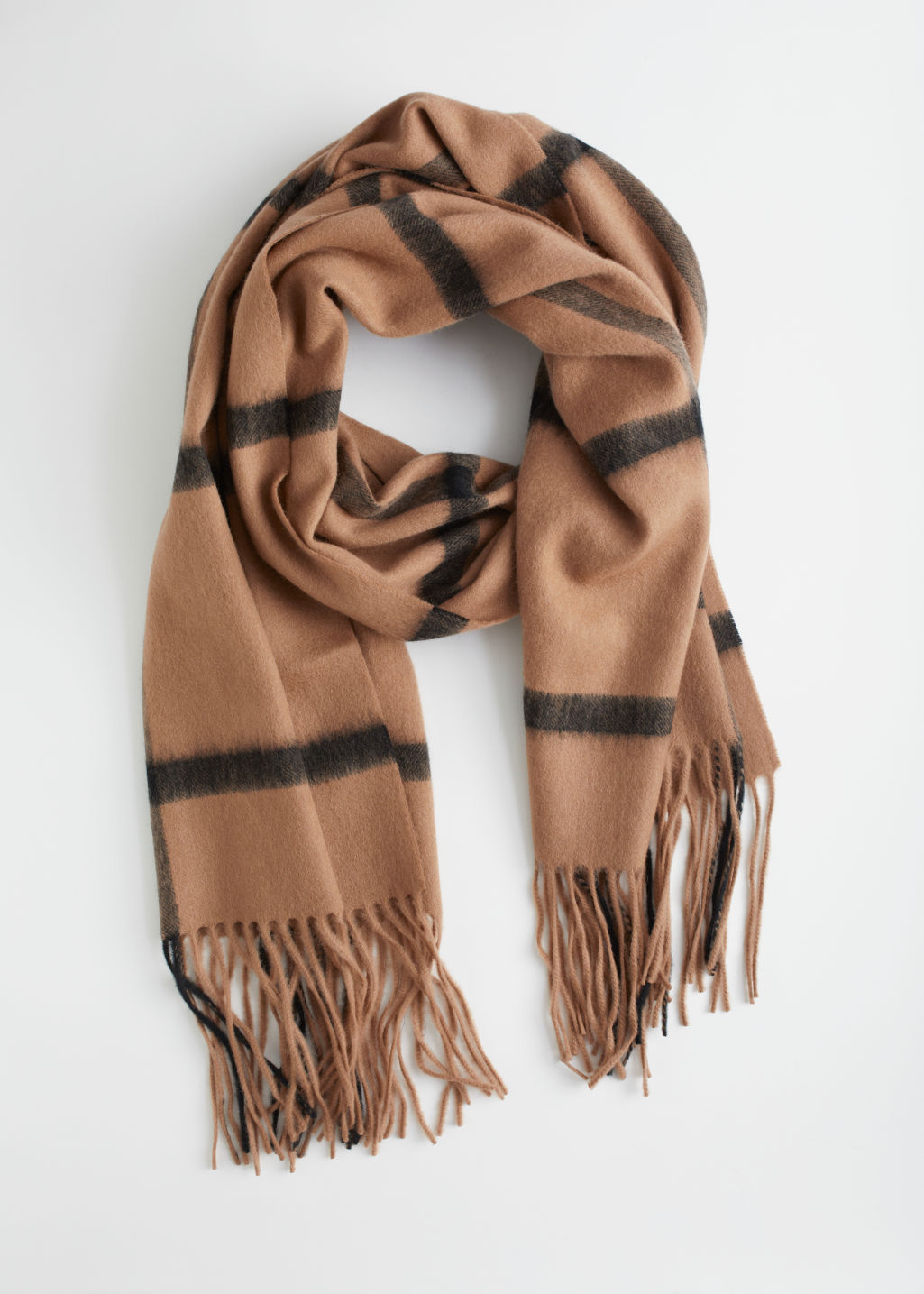 Windowpane Check Wool Scarf - Beige Check - Fall & Winterscarves - & Other Stories