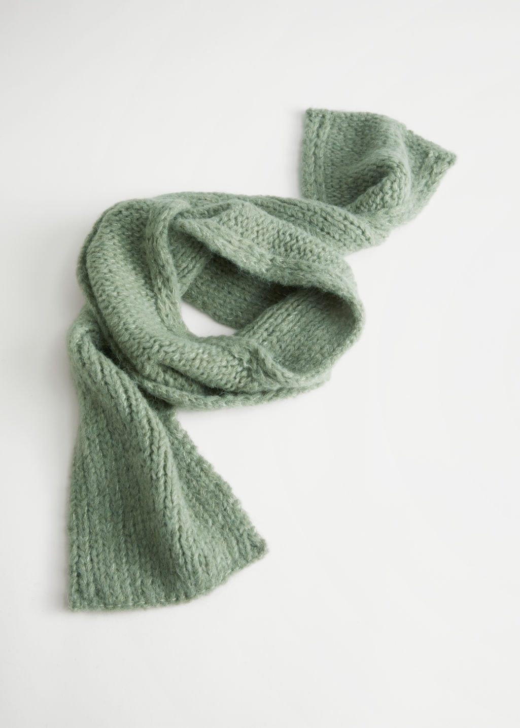 Chunky Knitted Wool Blend Scarf - Green - Fall & Winterscarves - & Other Stories