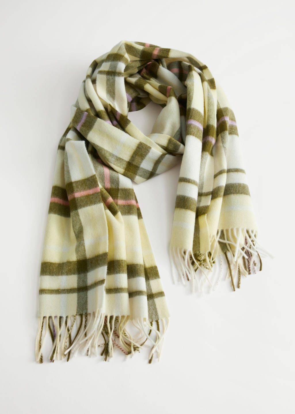 Checked Wool Blanket Scarf - Yellow, Lilac Checks - Fall & Winterscarves - & Other Stories