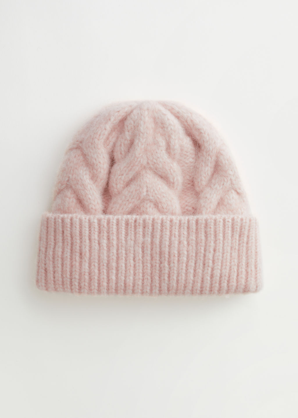 Chunky Braid Knit Beanie - Pink - Beanies - & Other Stories