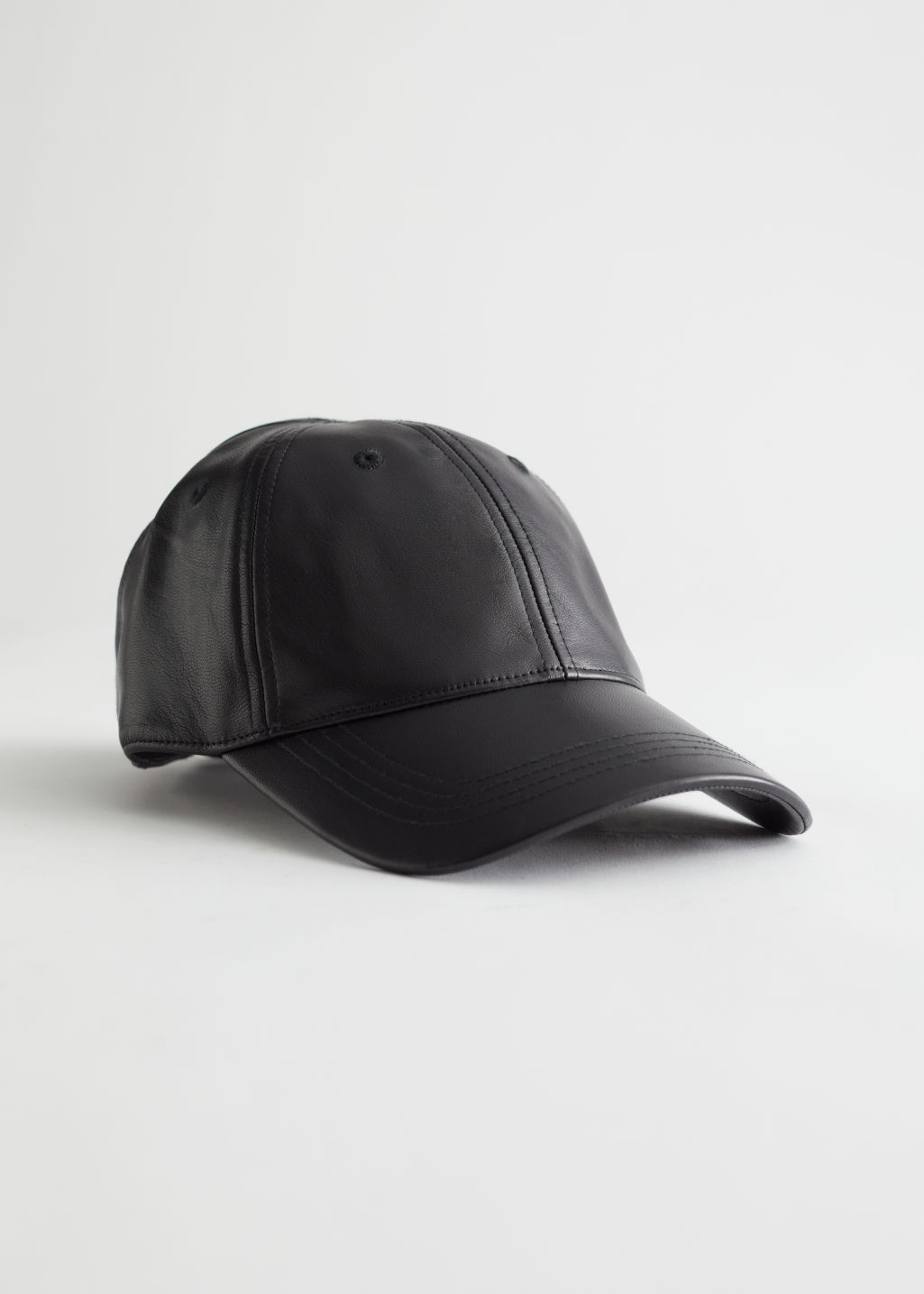 Leather Baseball Cap - Black - Caps - & Other Stories