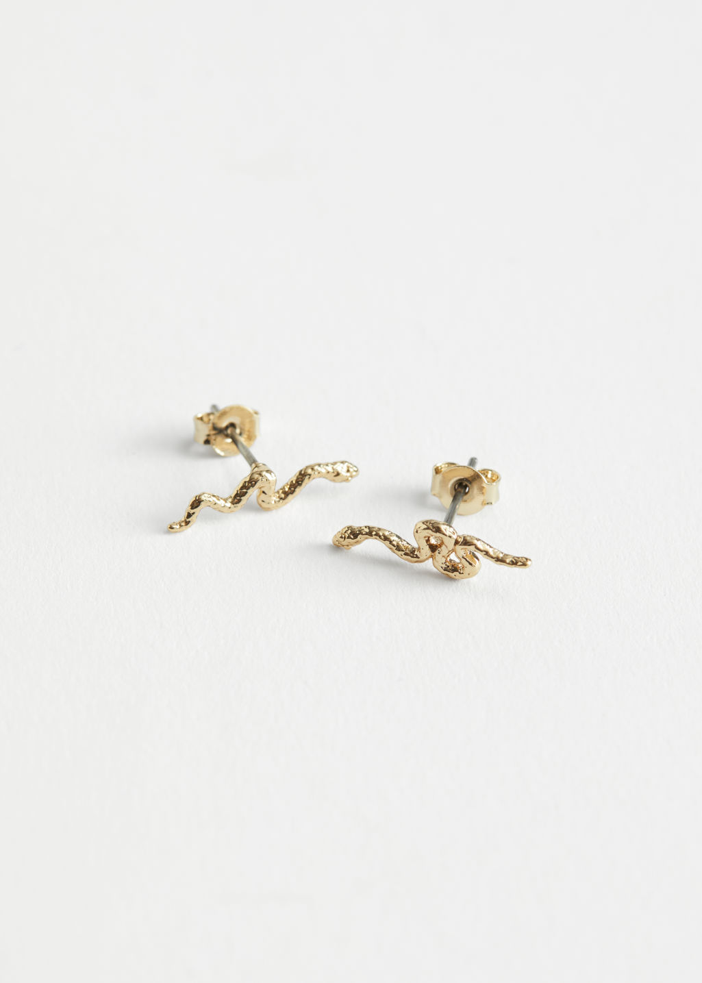Snake Pendant Stud Earrings - Gold - Studs - & Other Stories