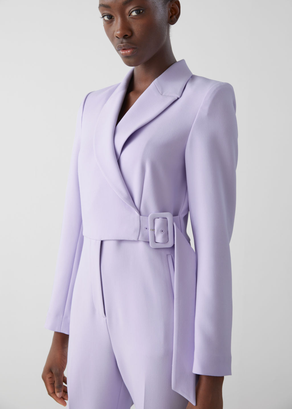 Structured Padded Shoulder Jumpsuit - Lilac - Jumpsuits & Playsuits - & Other Stories
