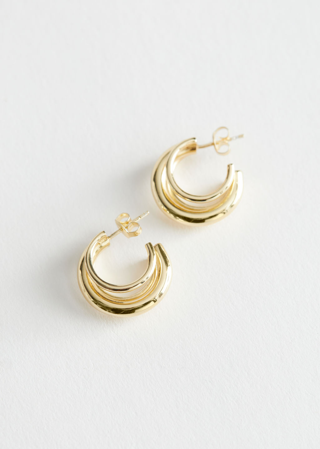 Layered Mini Hoop Earrings - Gold - Hoops - & Other Stories