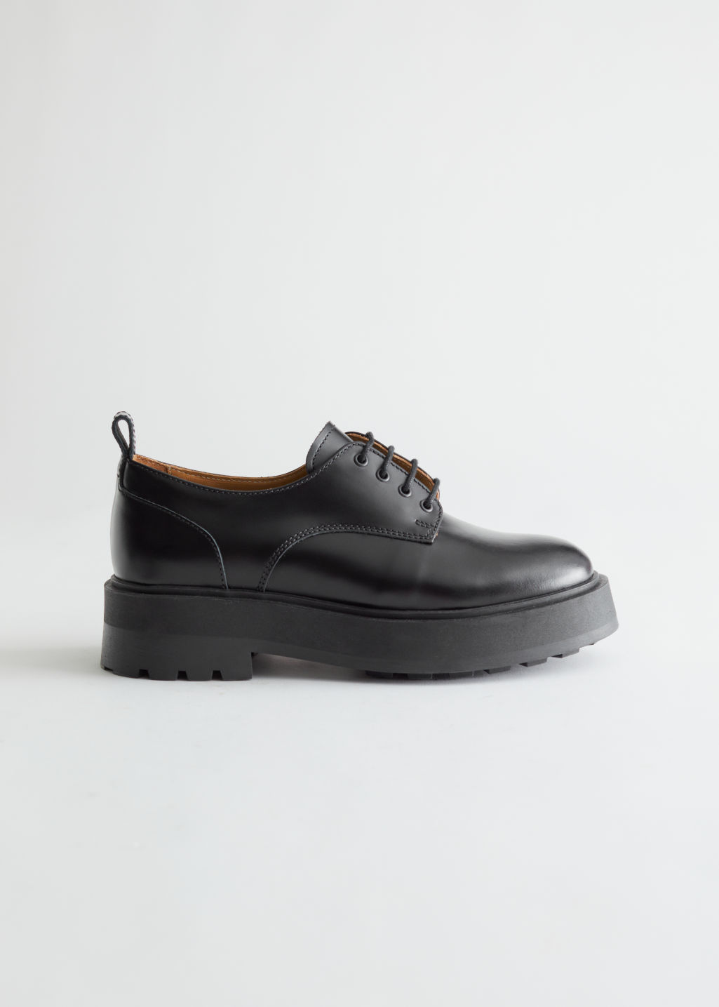 Chunky Leather Oxfords - Black - Loafers - & Other Stories