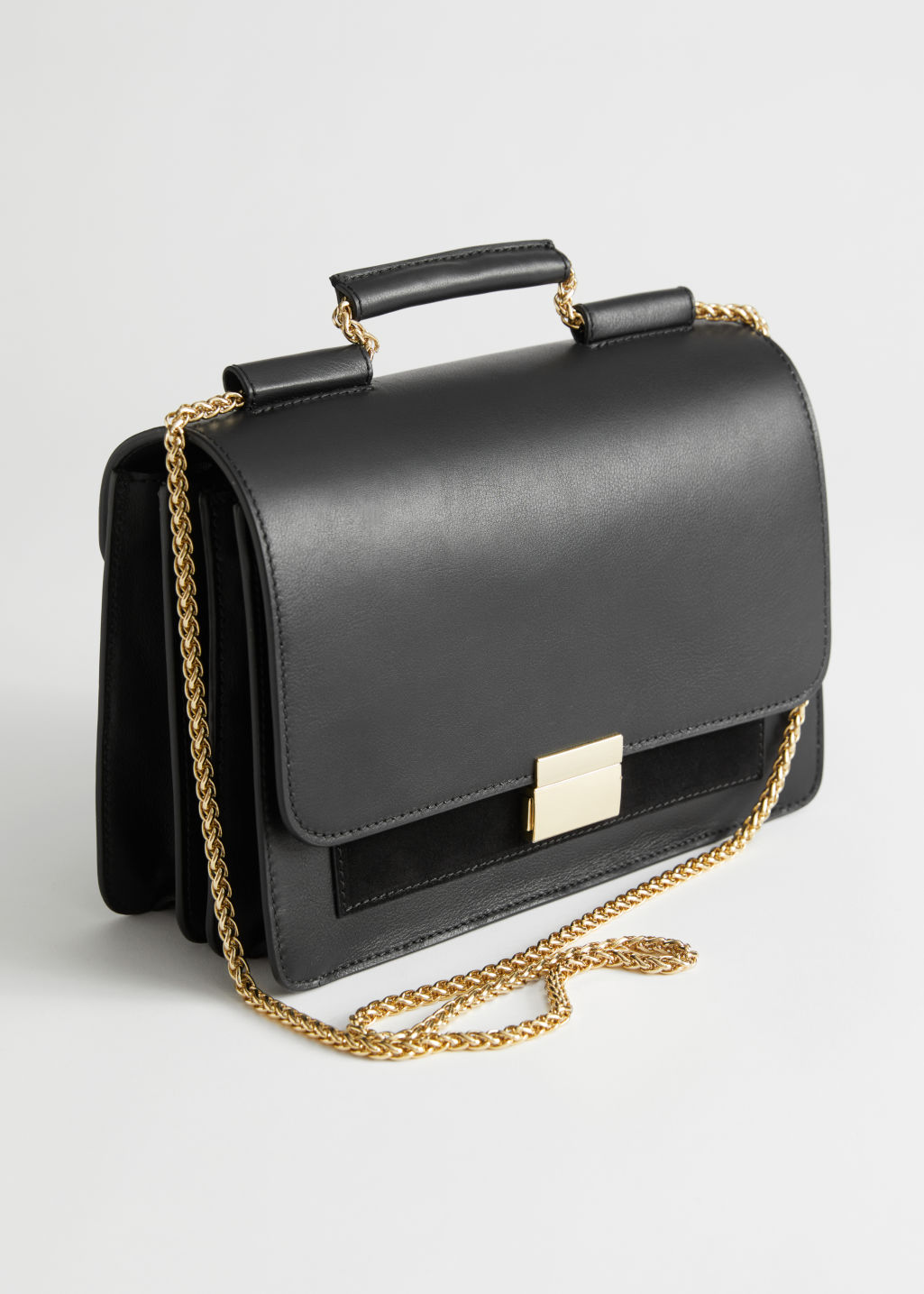 Leather Chain Strap Crossbody Bag - Black - Shoulderbags - & Other Stories