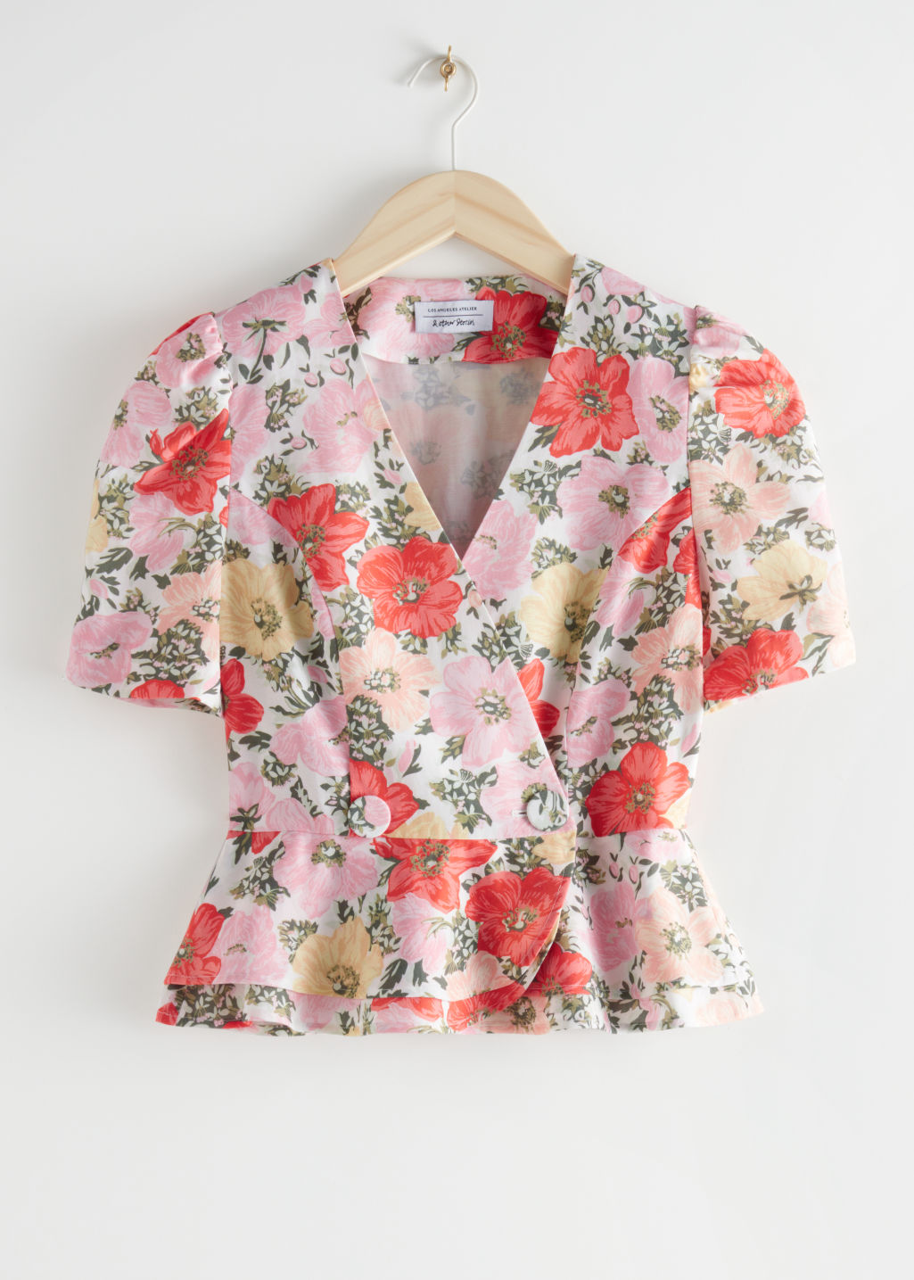 Puff Sleeve Peplum Top - Floral Print - Tops & T-shirts - & Other Stories