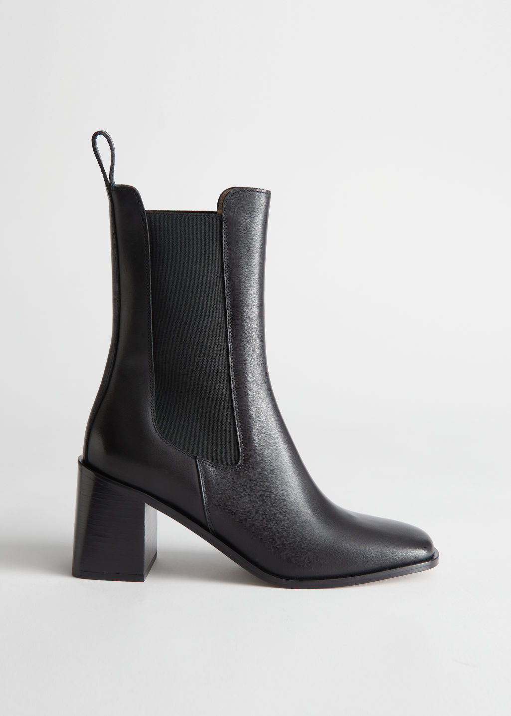 Heeled Leather Chelsea Boots - Black - Chelseaboots - & Other Stories