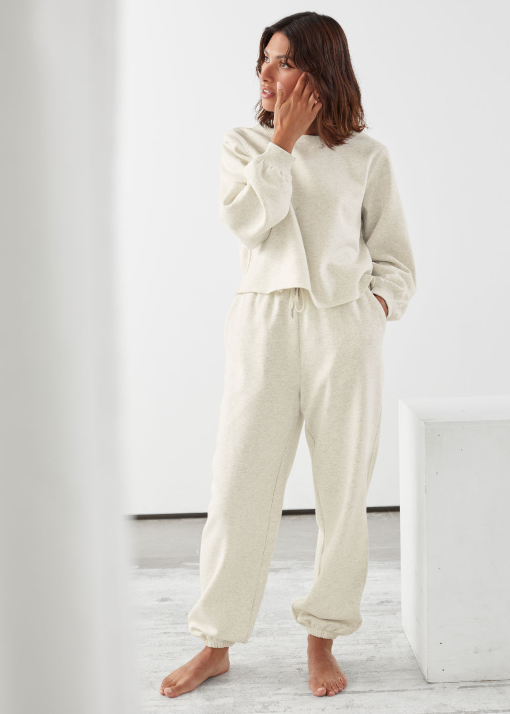 Relaxed Drawstring Trousers - Beige - Trousers - & Other Stories