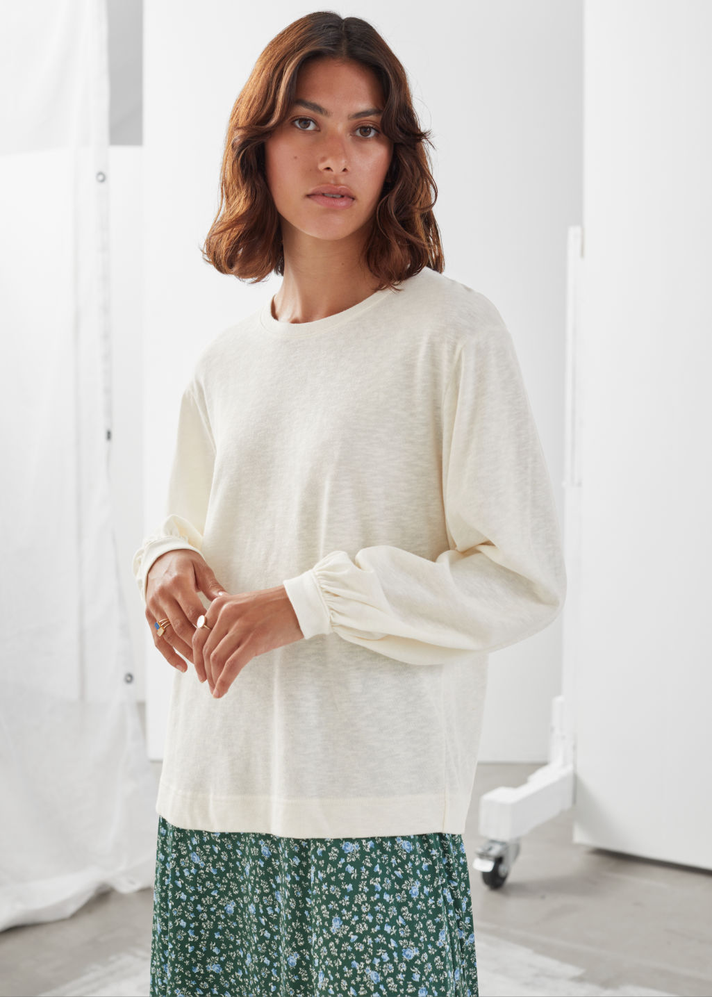 Relaxed Long Sleeve T-Shirt - White - Tops & T-shirts - & Other Stories