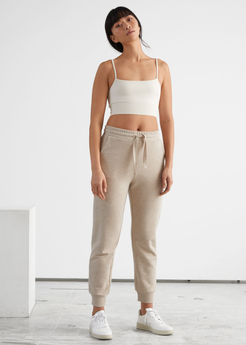 Drawstring Cotton Trousers - Beige - Trousers - & Other Stories