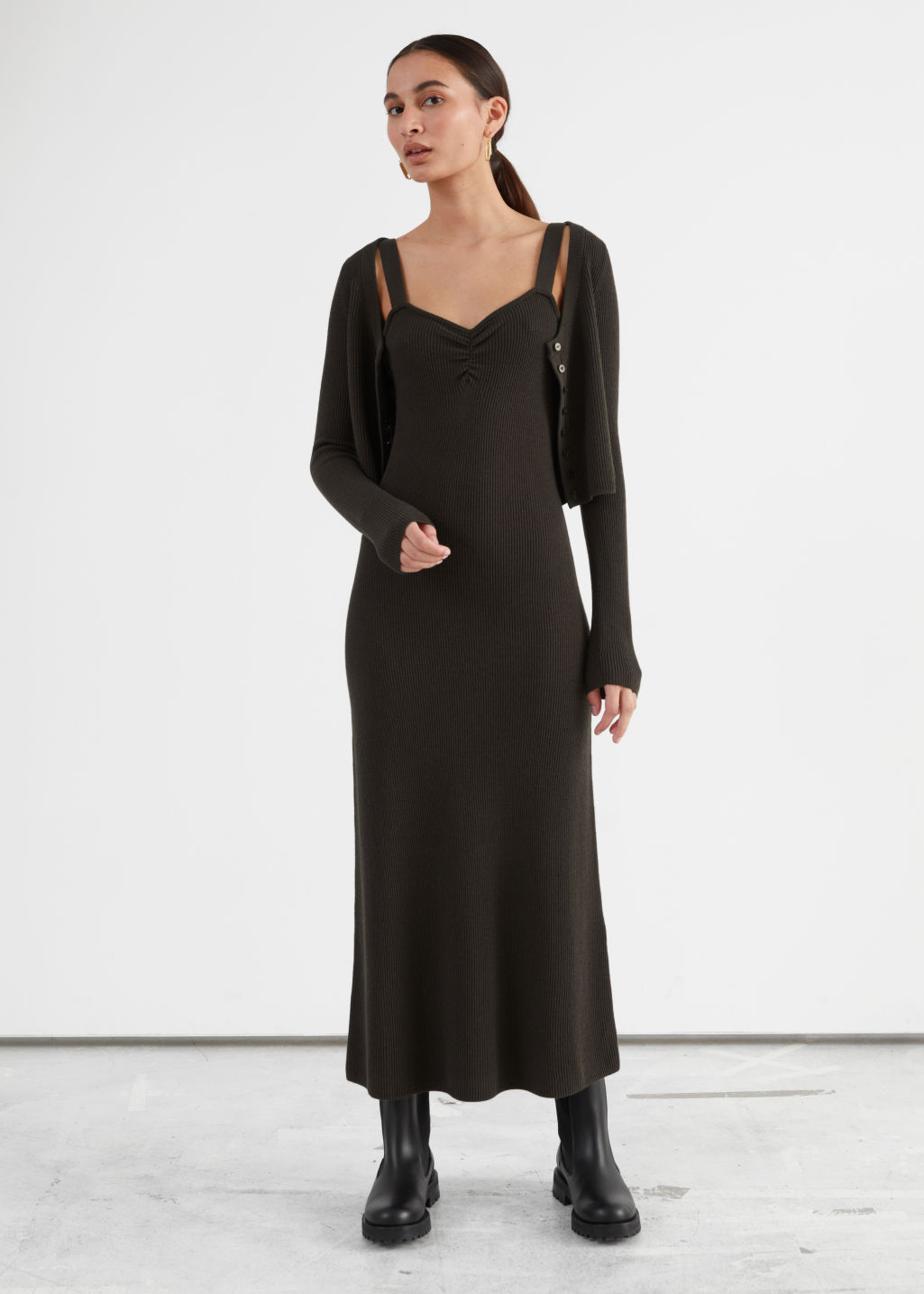 Sleeveless Midi Dress - Brown - Midi dresses - & Other Stories