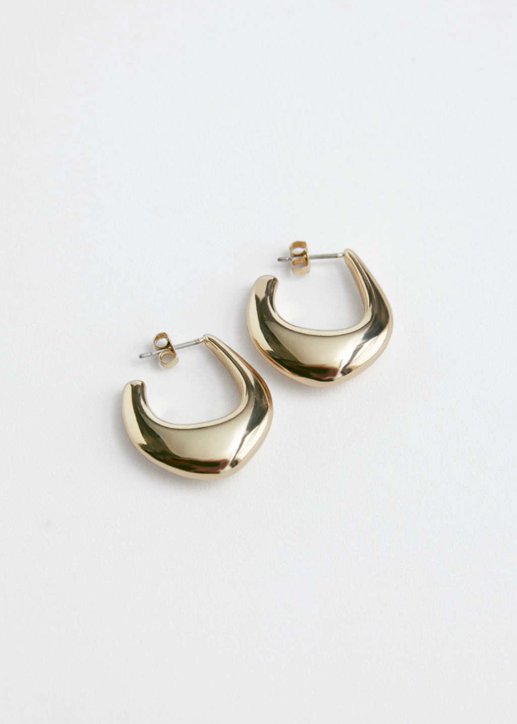 Squared Open Hoop Earrings - Gold - Hoops - & Other Stories
