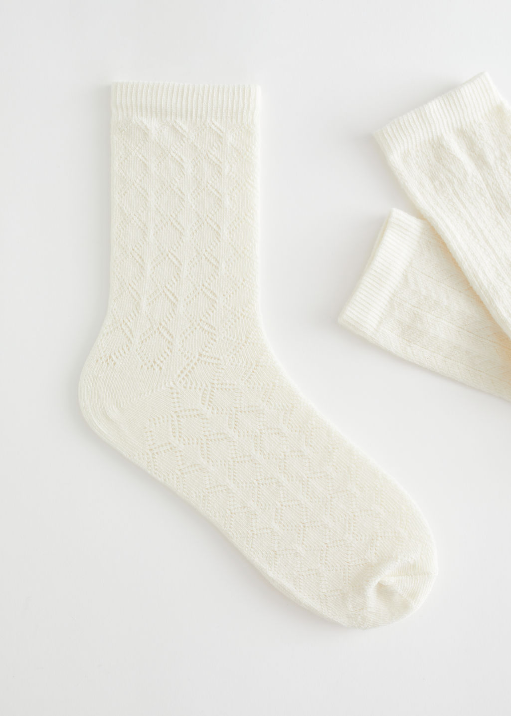 Pointelle Ankle Socks Gift Box - White - Socks - & Other Stories