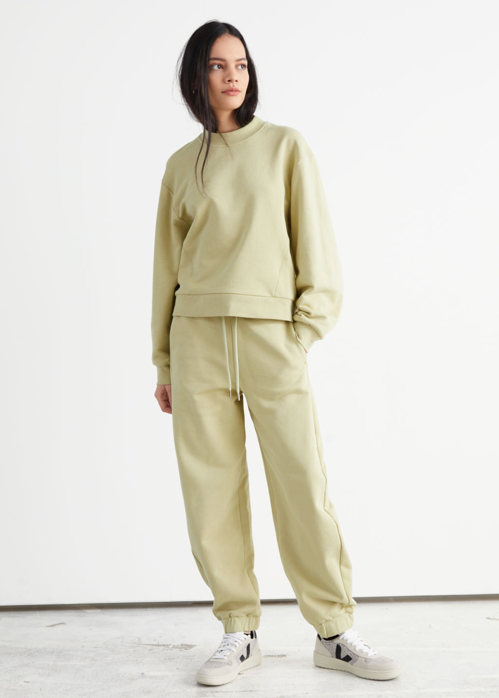 Oversized Drawstring Trousers - Light Yellow - Trousers - & Other Stories
