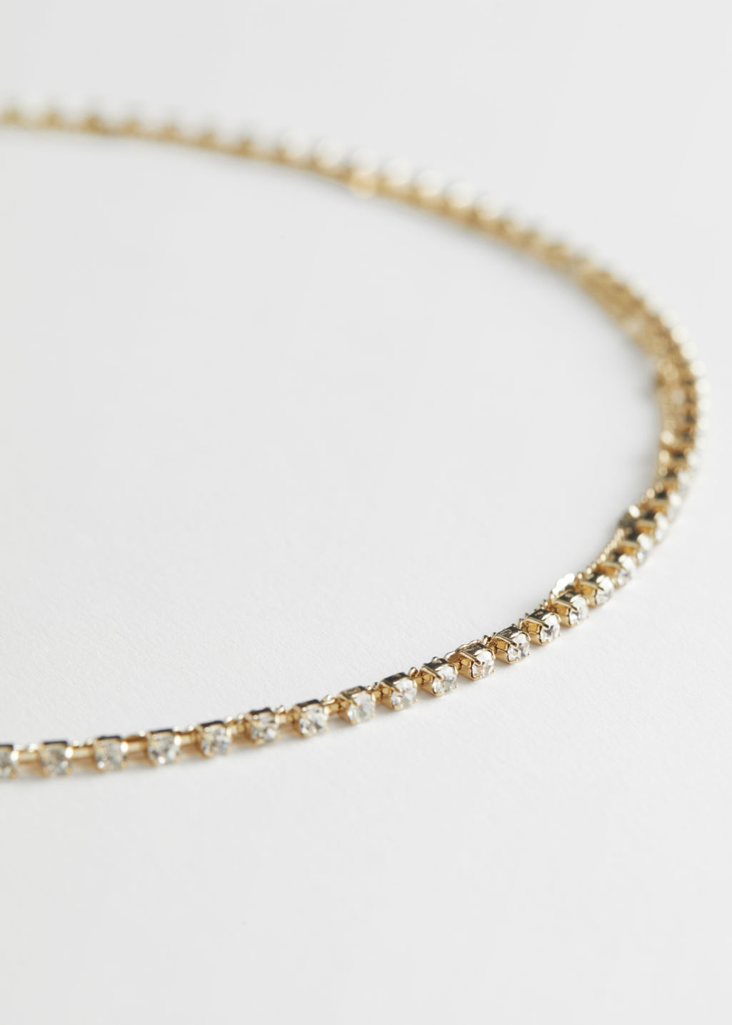 Layered Rhinestone Chain Necklace - Gold - Necklaces - & Other Stories