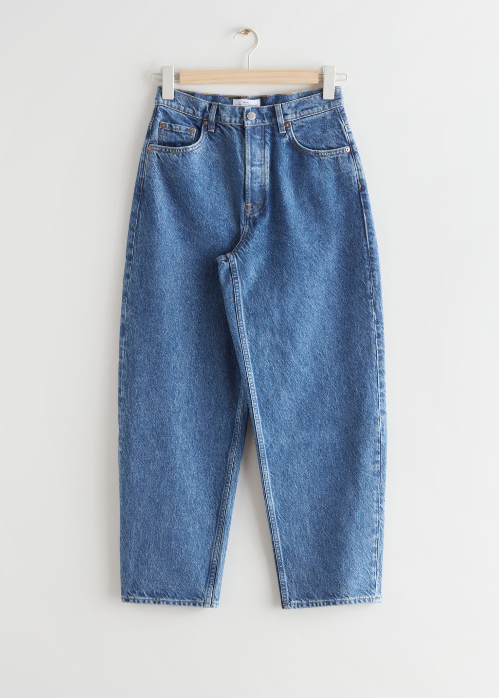 Major Cut Cropped Jeans - Mid Blue - Tapered - & Other Stories