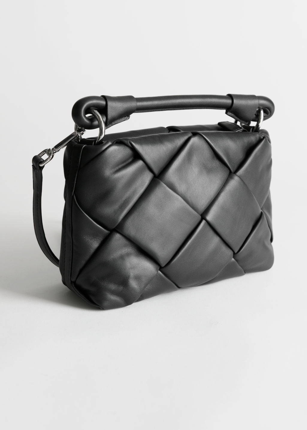 Padded Leather Crossbody Bag - Black - Shoulderbags - & Other Stories - Click Image to Close